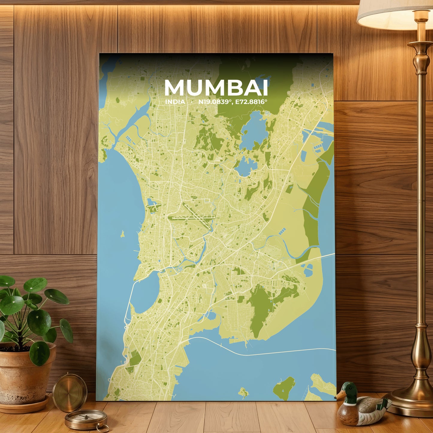 Mumbai Fern Map Poster
