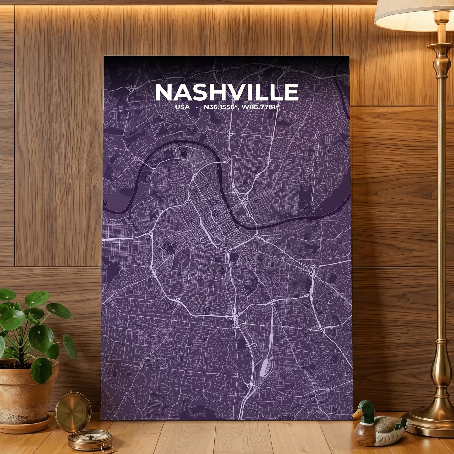 Nashville Dusk Map Poster