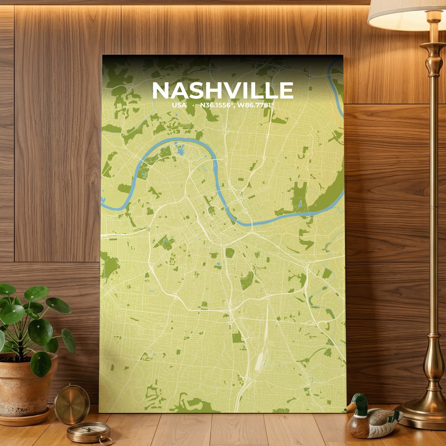 Nashville Fern Map Poster