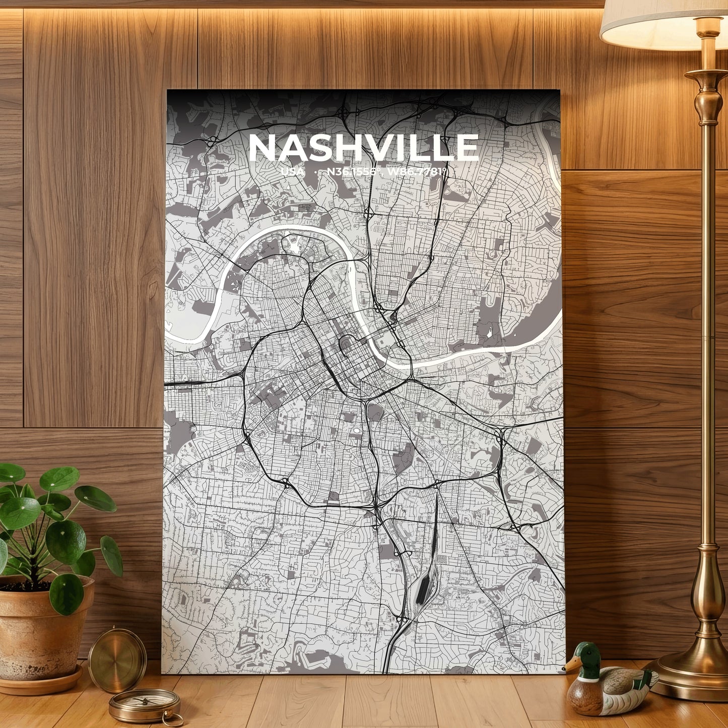 Nashville Ash Map Poster