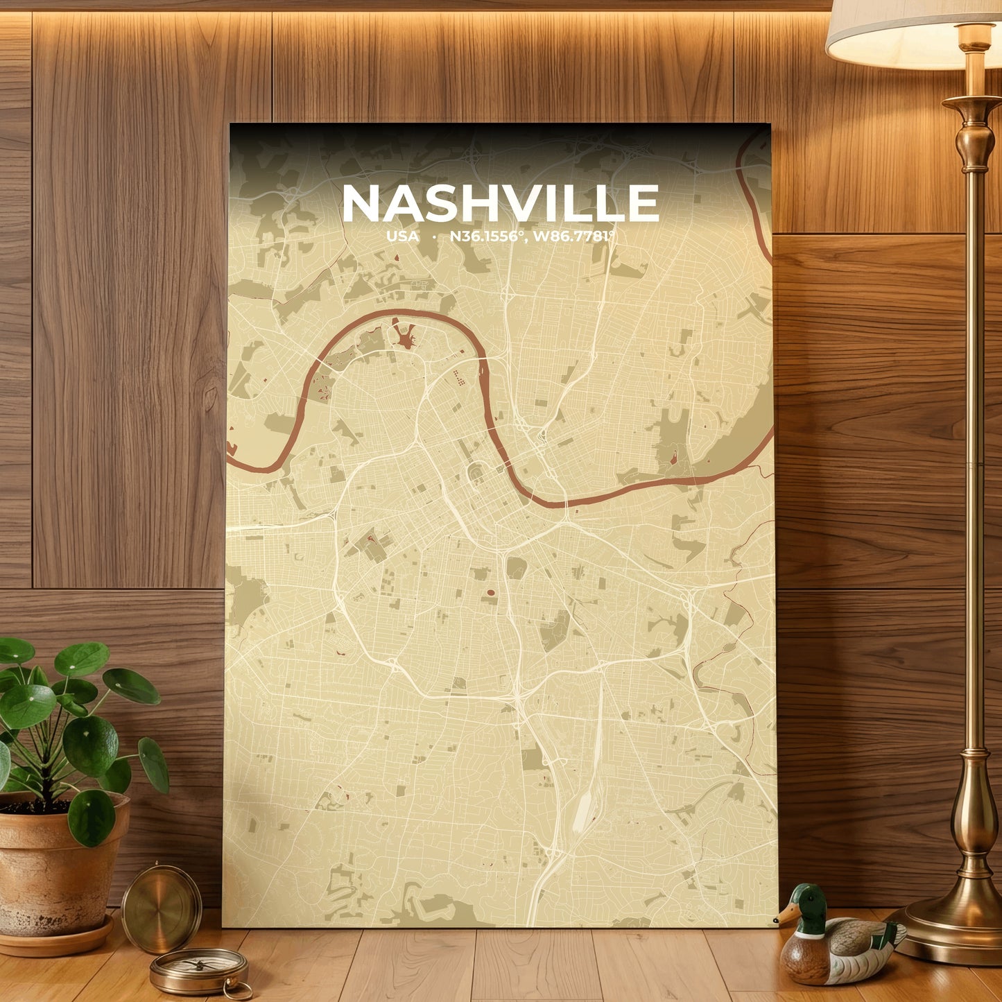 Nashville Ember Map Poster