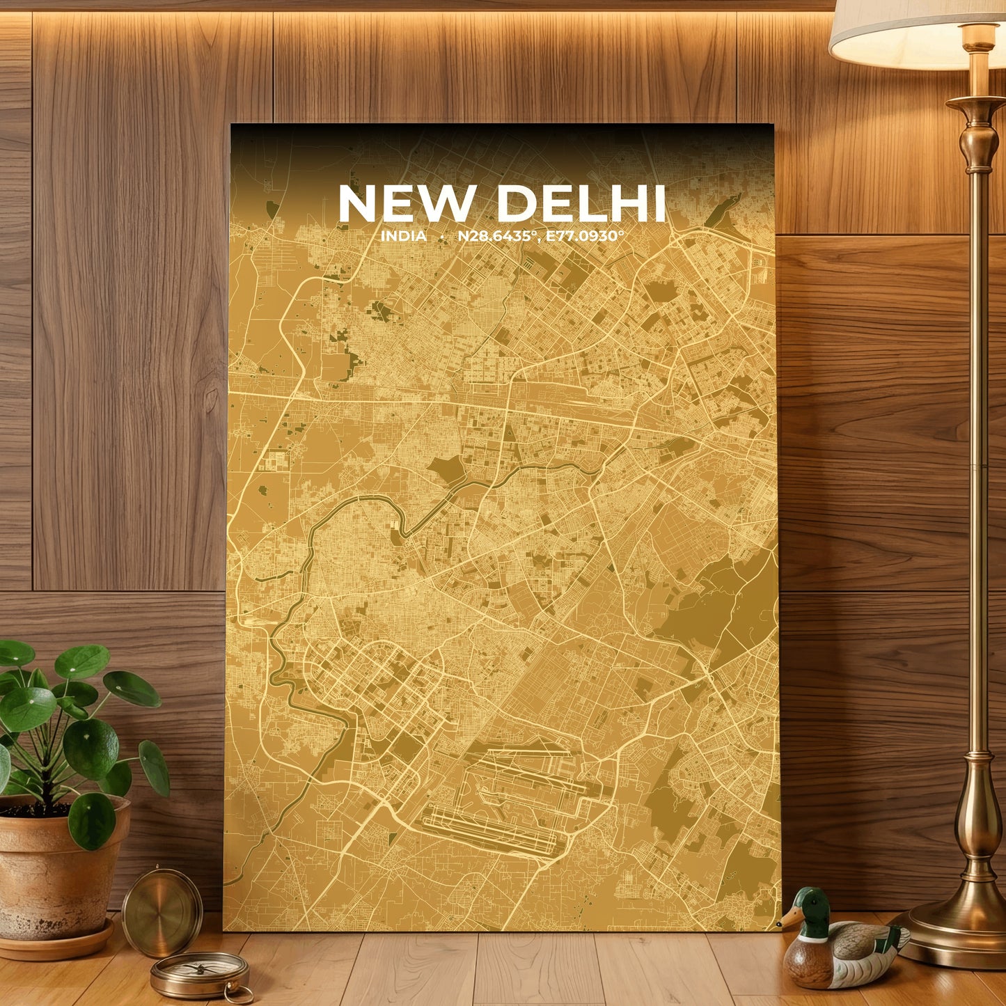 New Delhi Forge Map Poster
