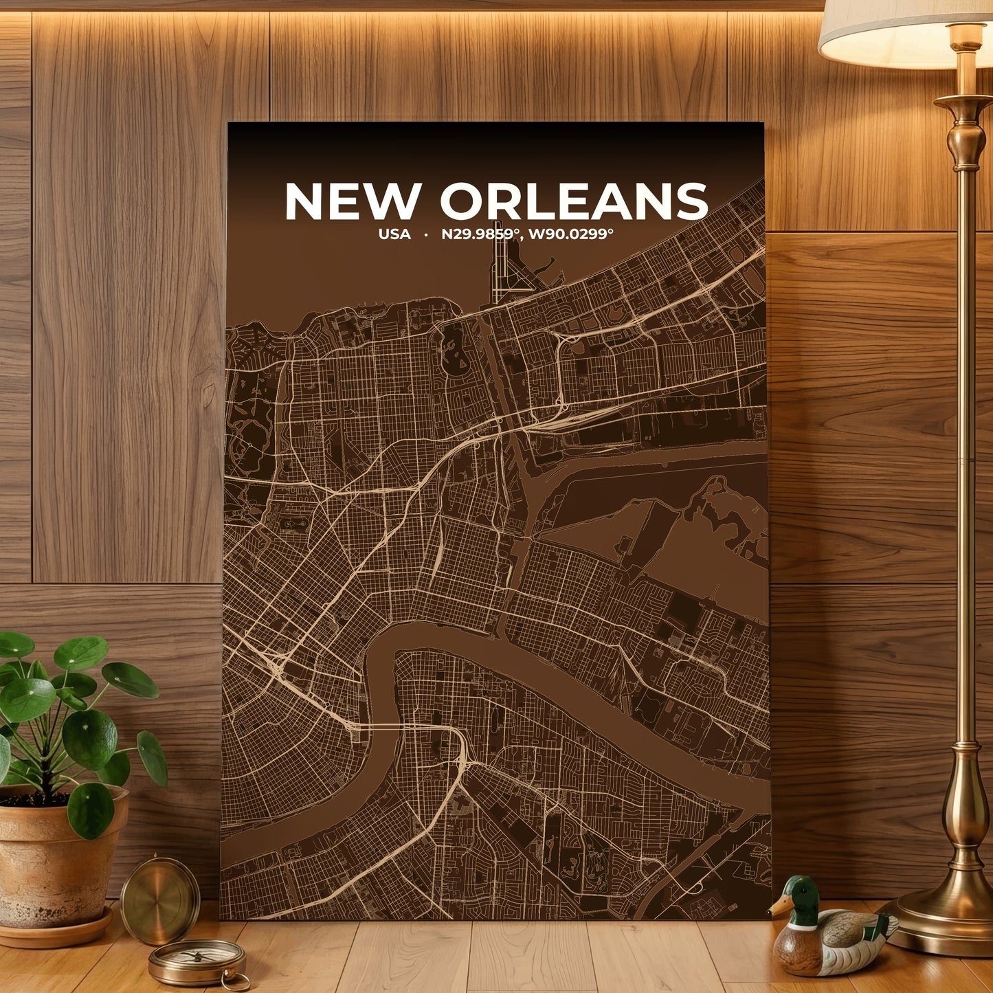 New Orleans Plum Map Poster