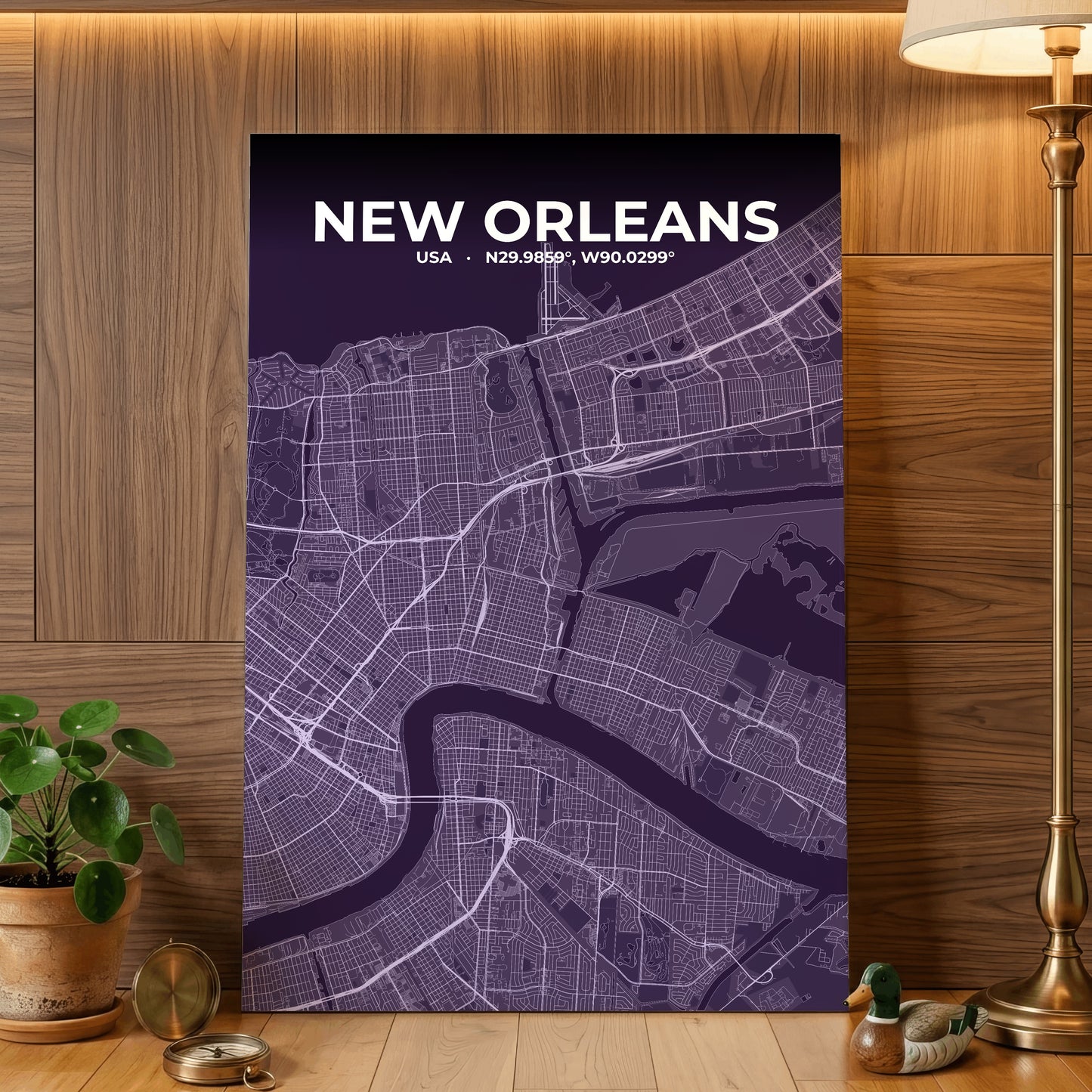 New Orleans Dusk Map Poster
