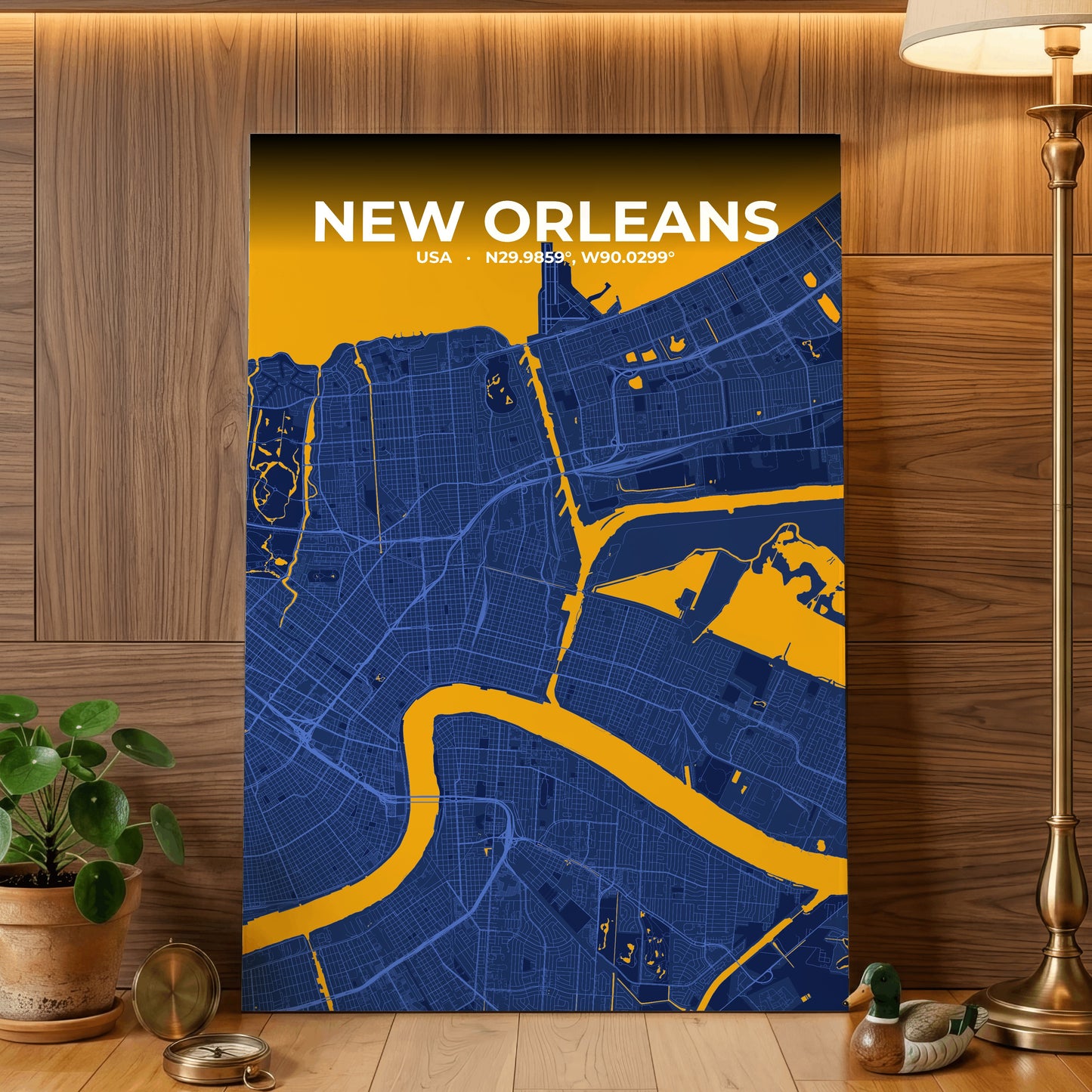 New Orleans Ink Map Poster