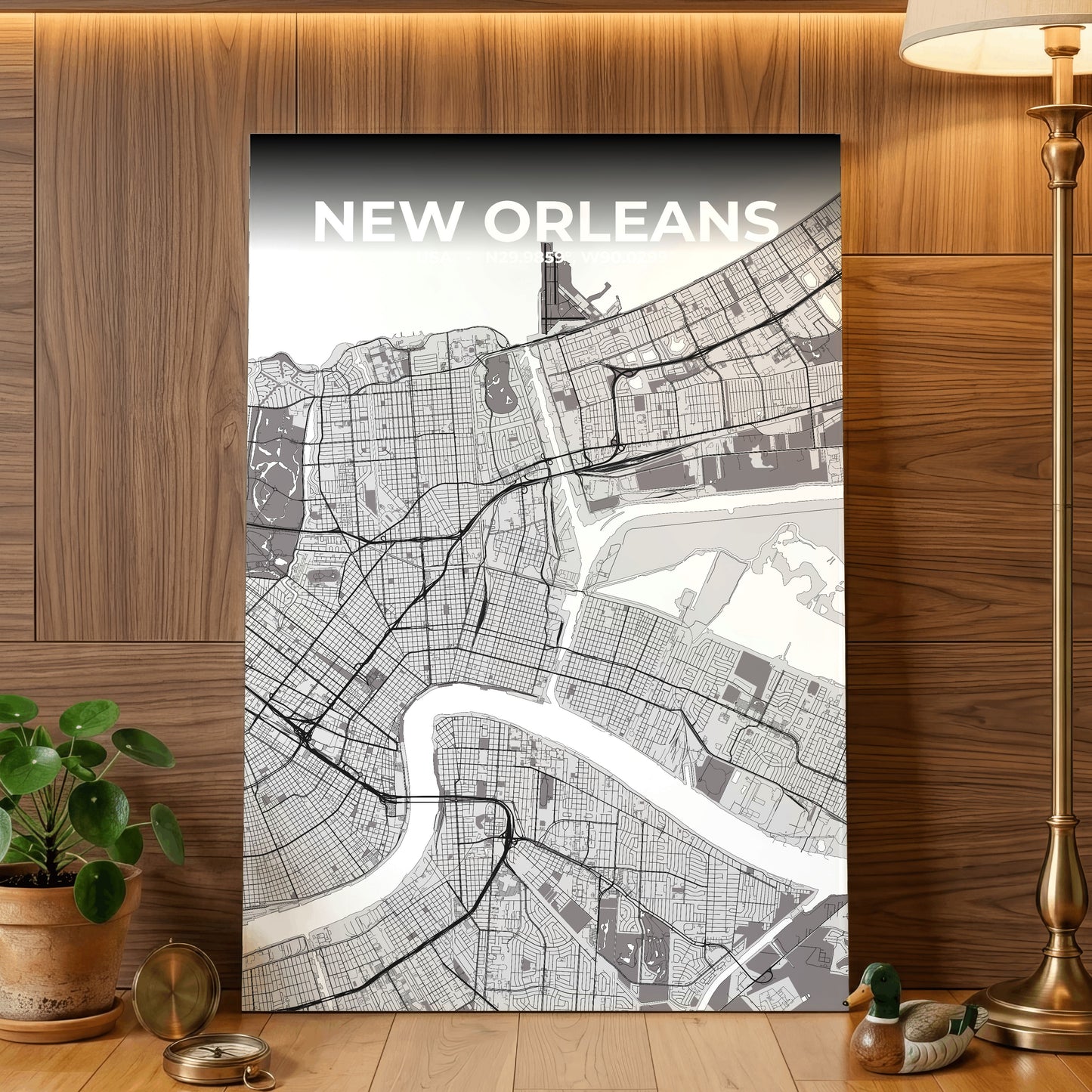 New Orleans Ash Map Poster