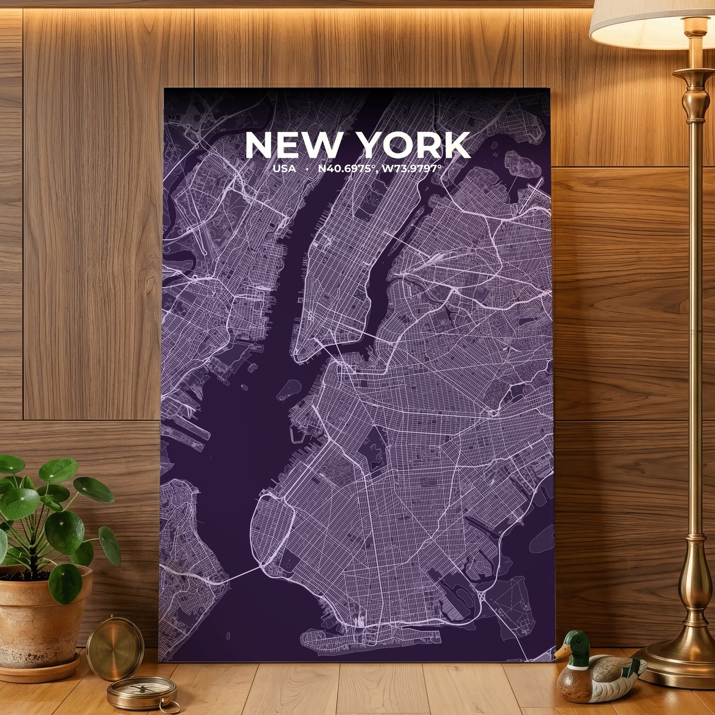 New York Dusk Map Poster