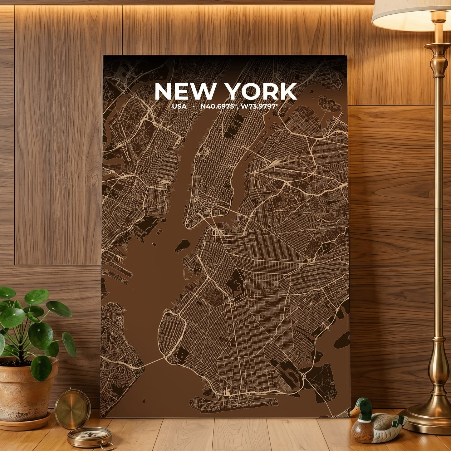 New York Plum Map Poster