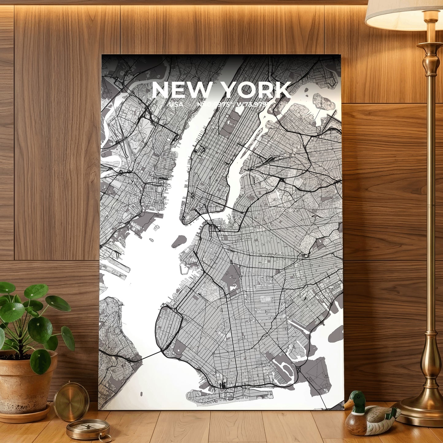 New York Ash Map Poster
