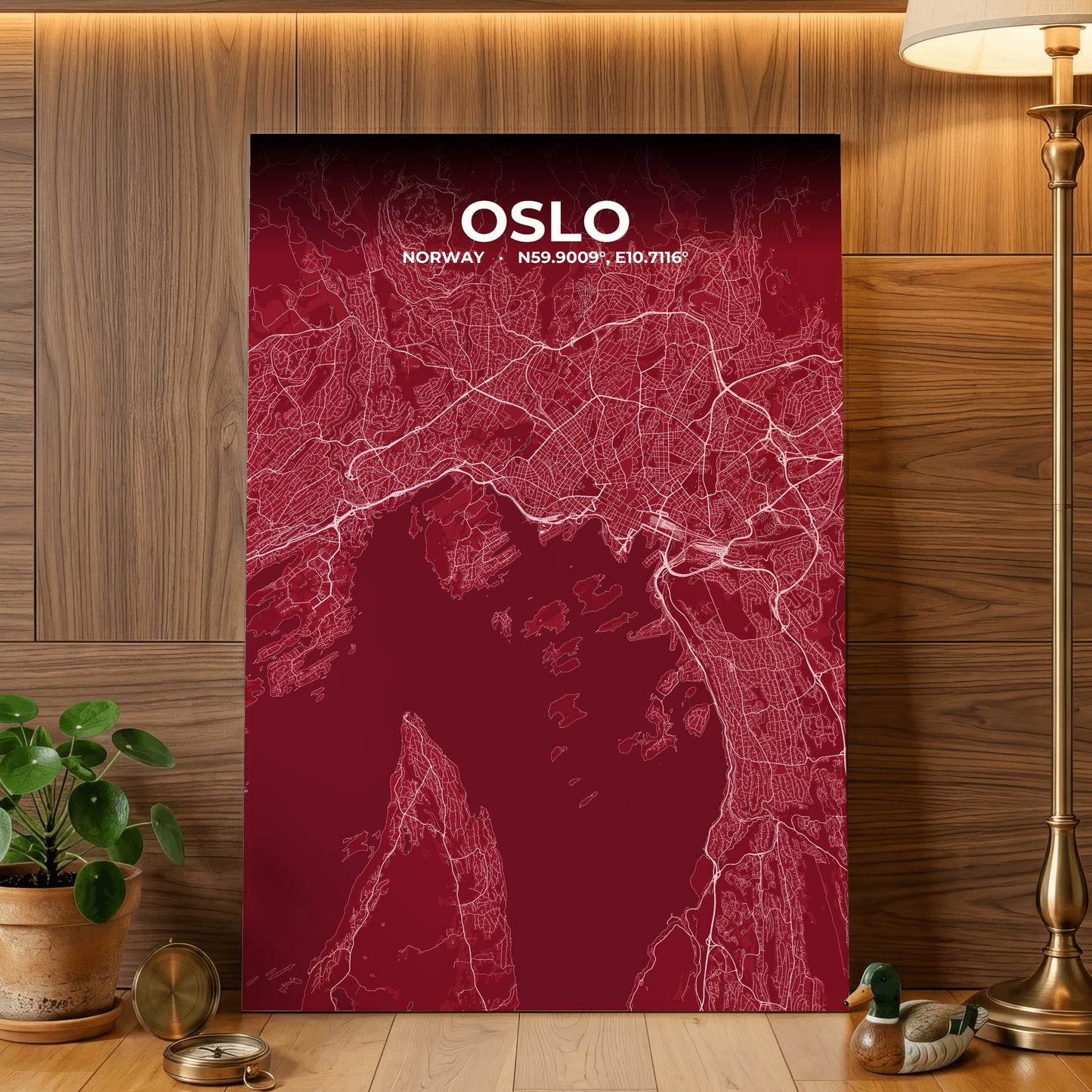 Oslo Garnet Map Poster