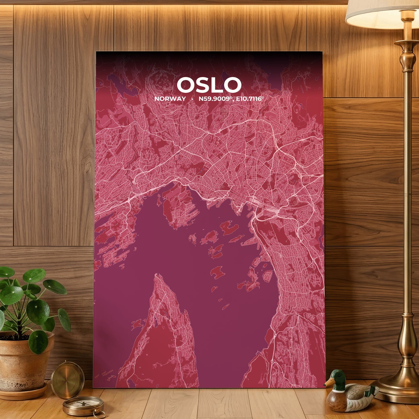 Oslo Scarlet Map Poster