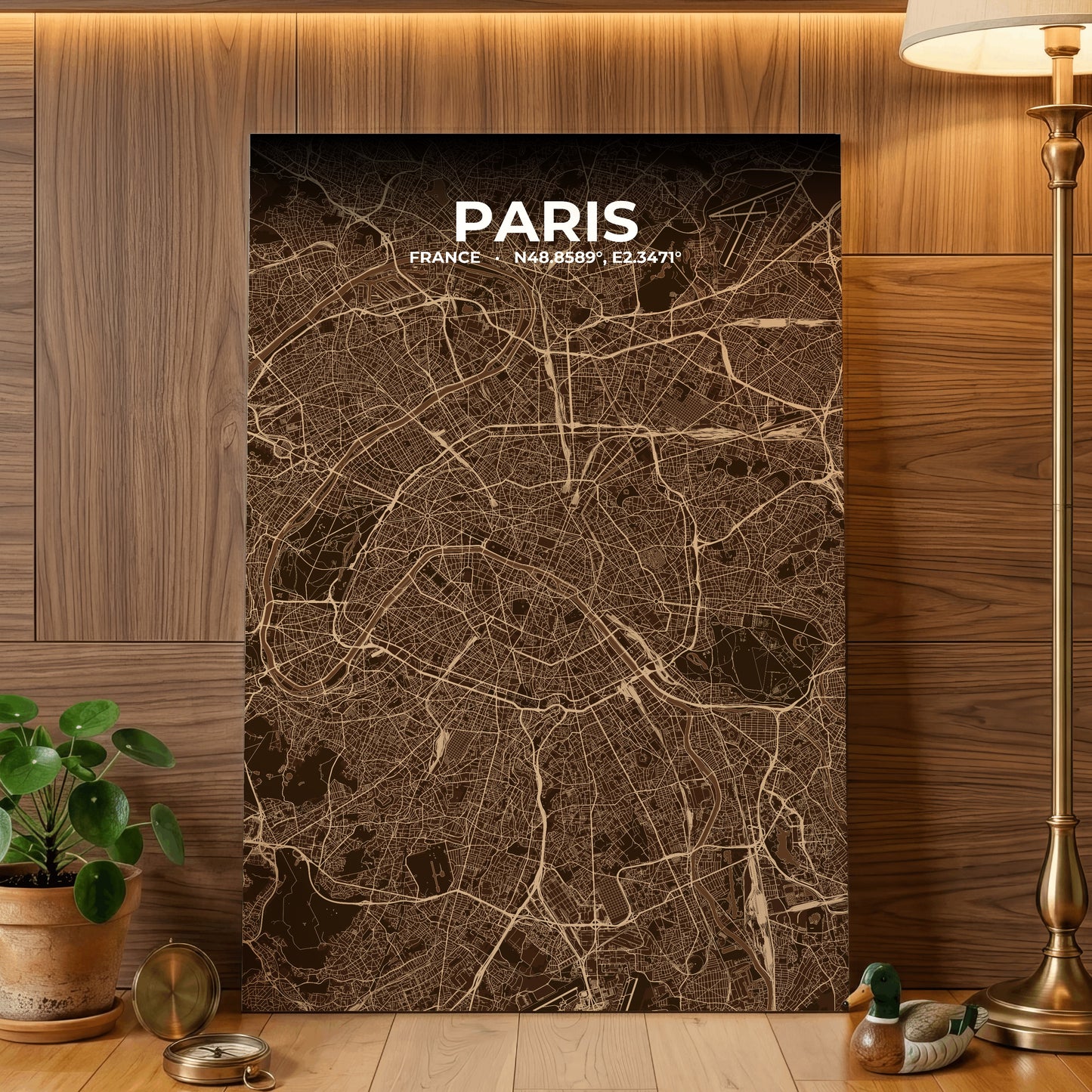 Paris Plum Map Poster