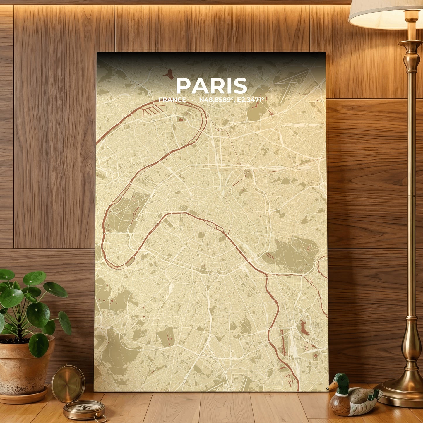 Paris Ember Map Poster