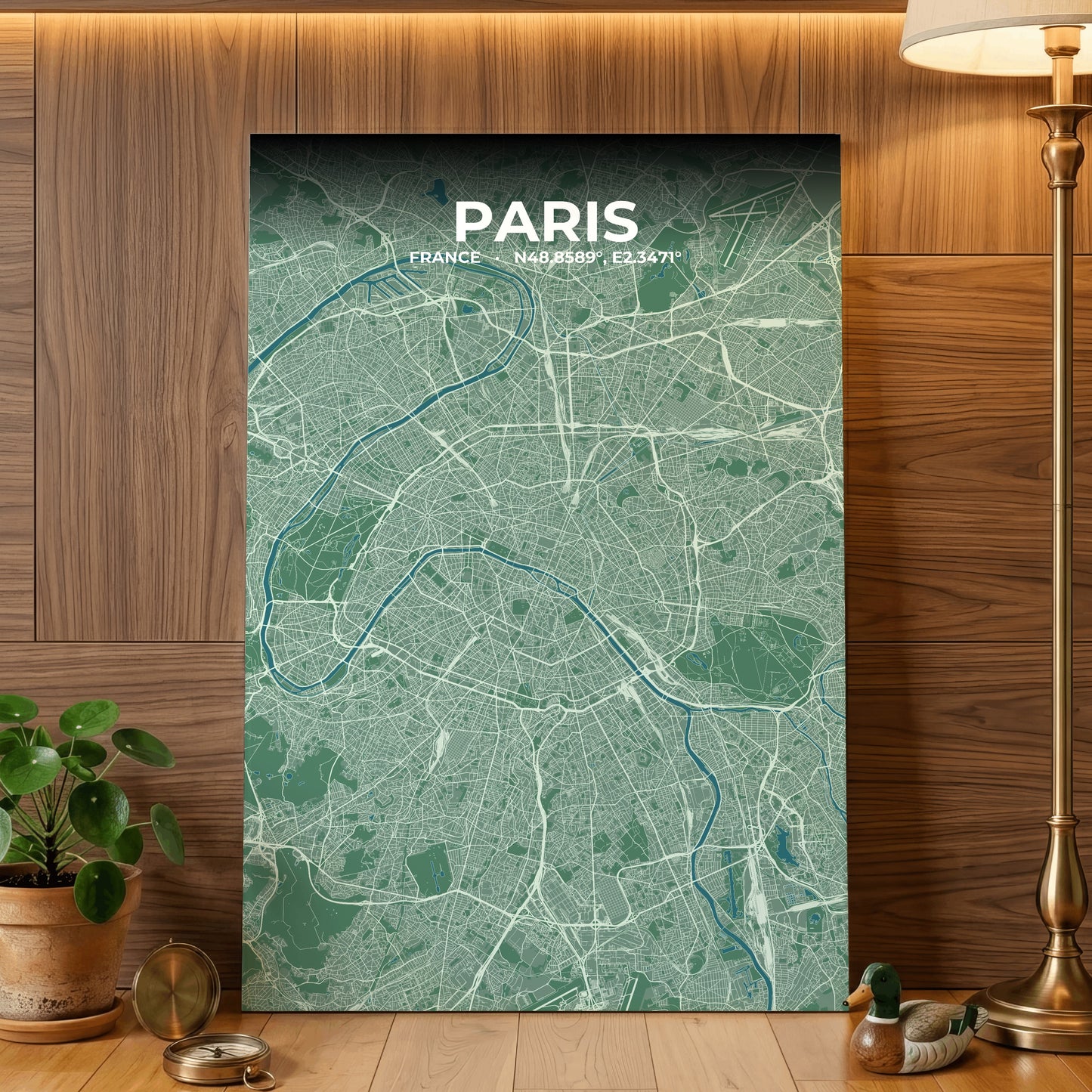Paris Mist Map Poster
