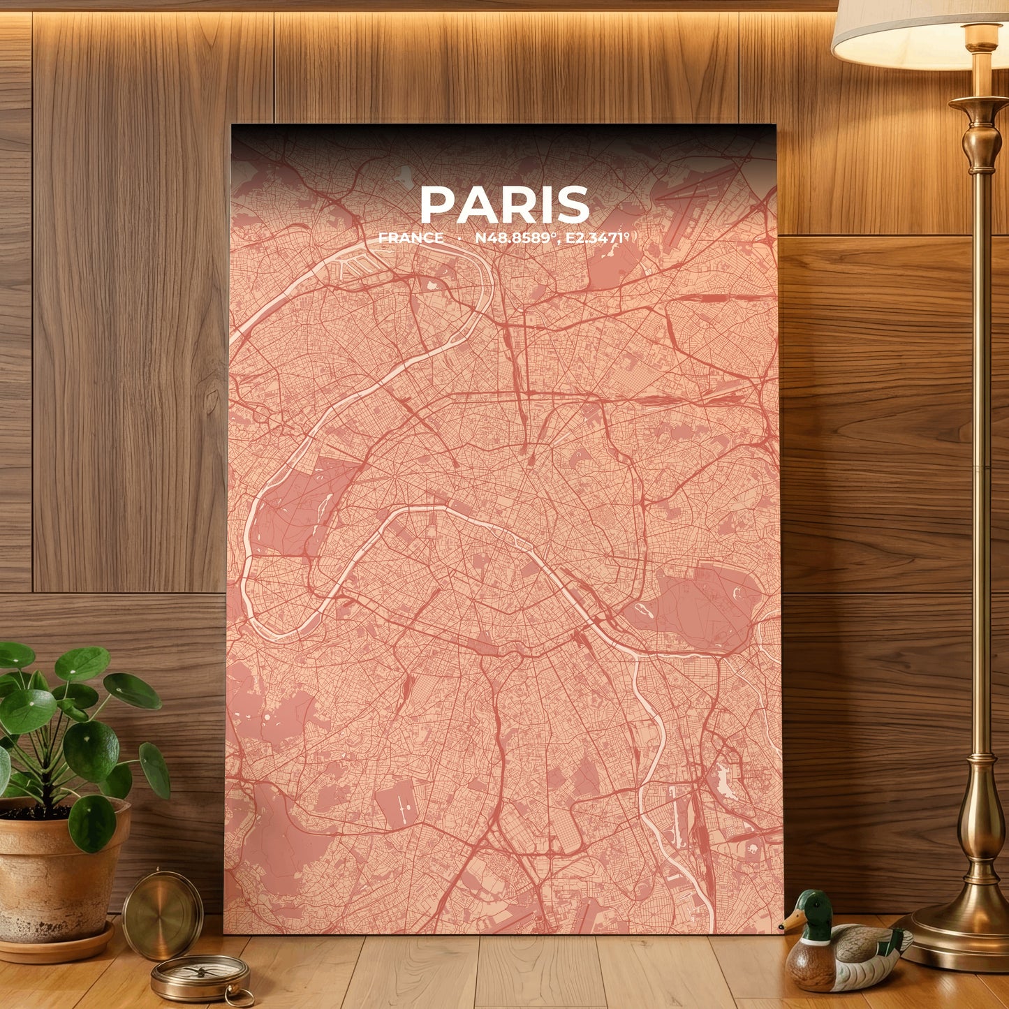 Paris Blush Map Poster