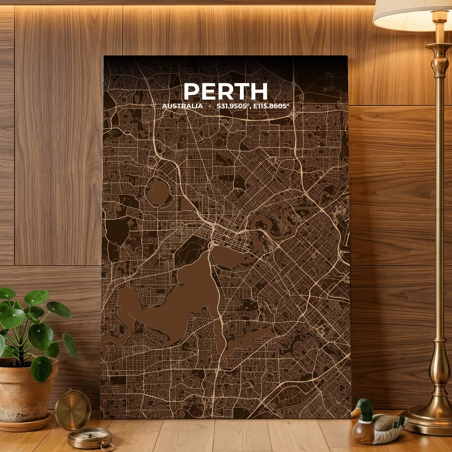 Perth Plum Map Poster