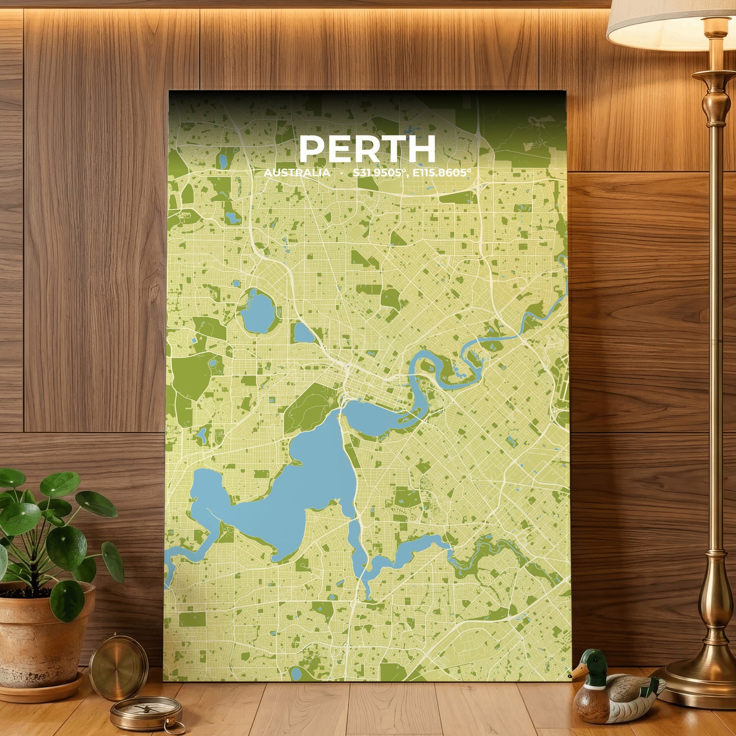 Perth Fern Map Poster