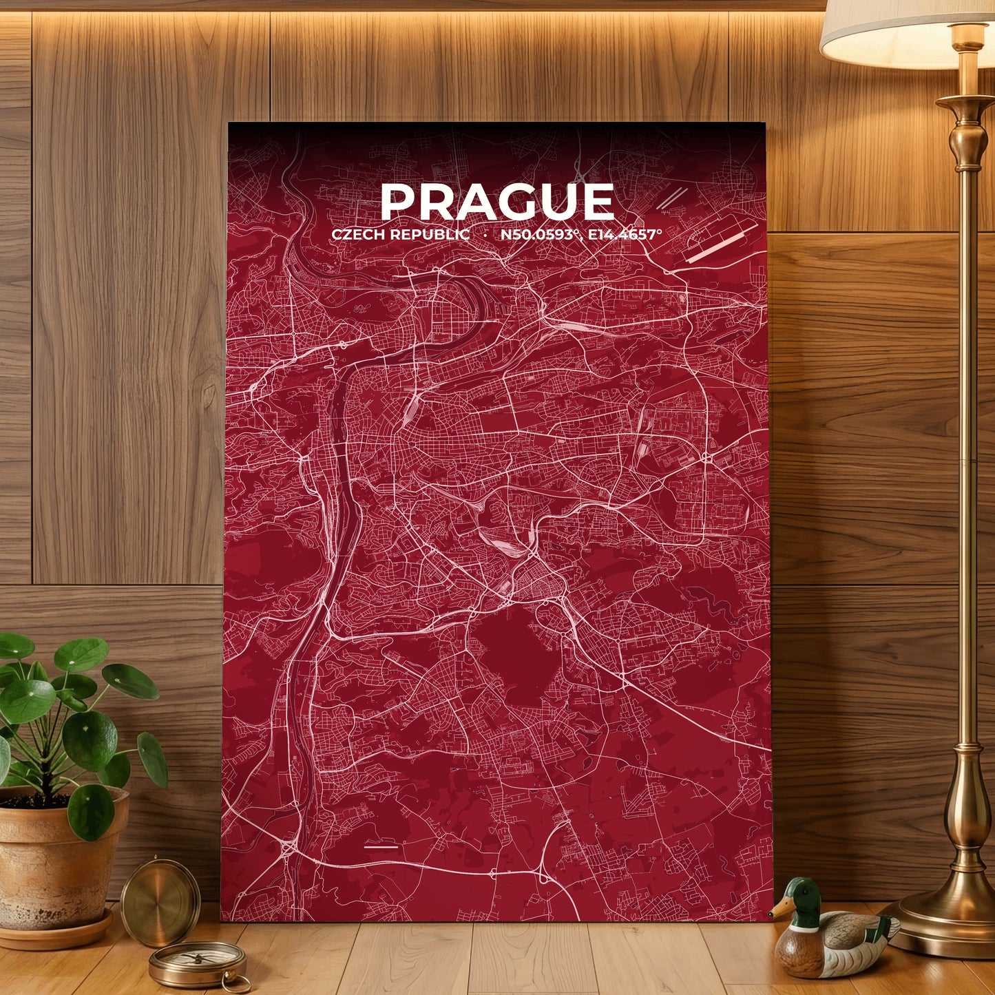 Prague Garnet Map Poster