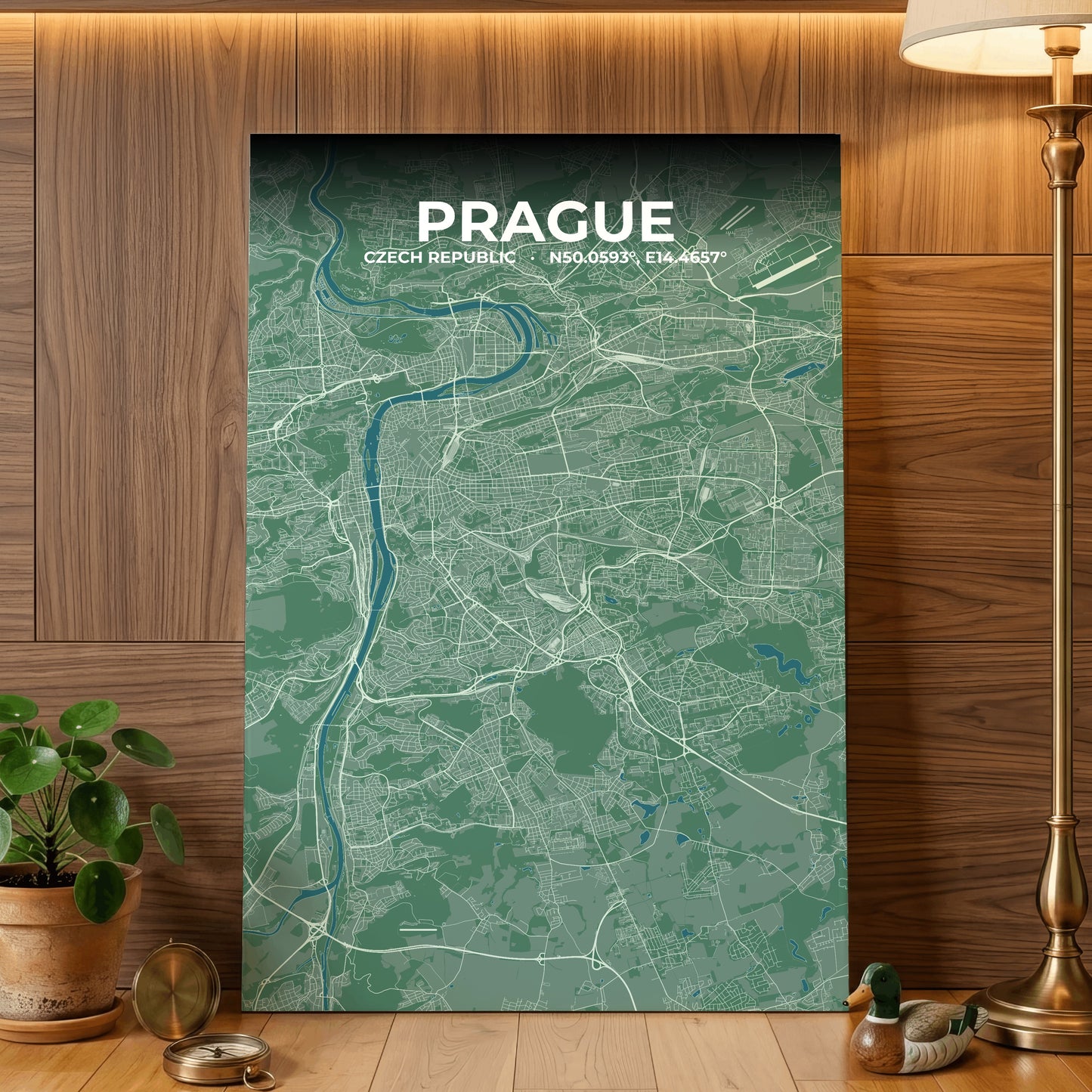 Prague Mist Map Poster