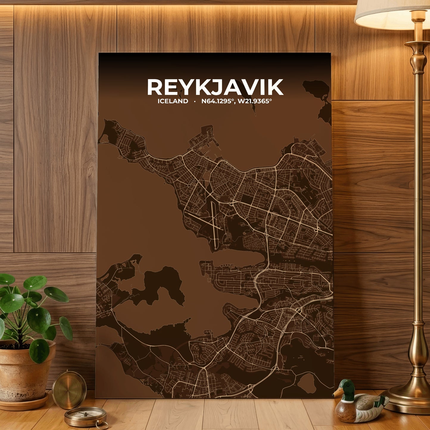 Reykjavik Plum Map Poster