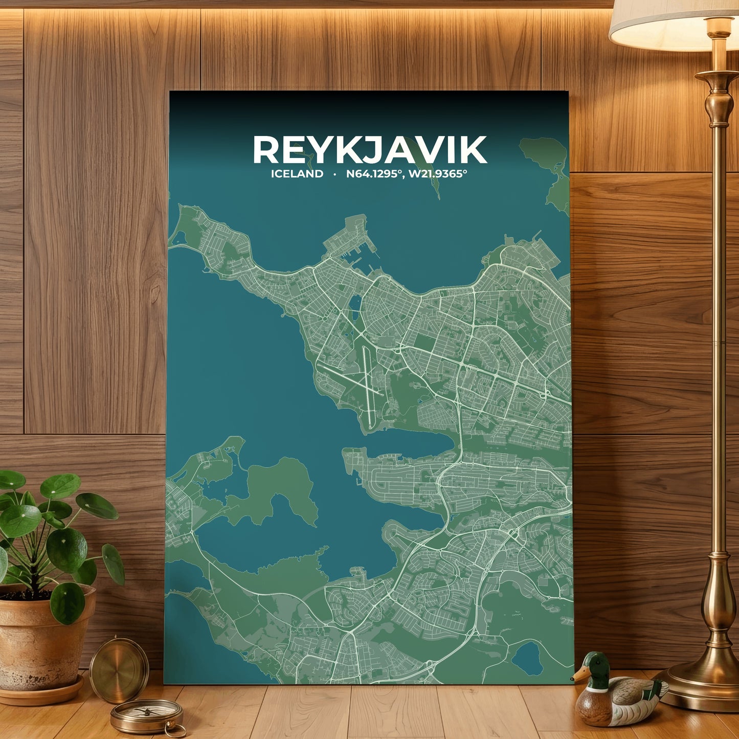 Reykjavik Mist Map Poster