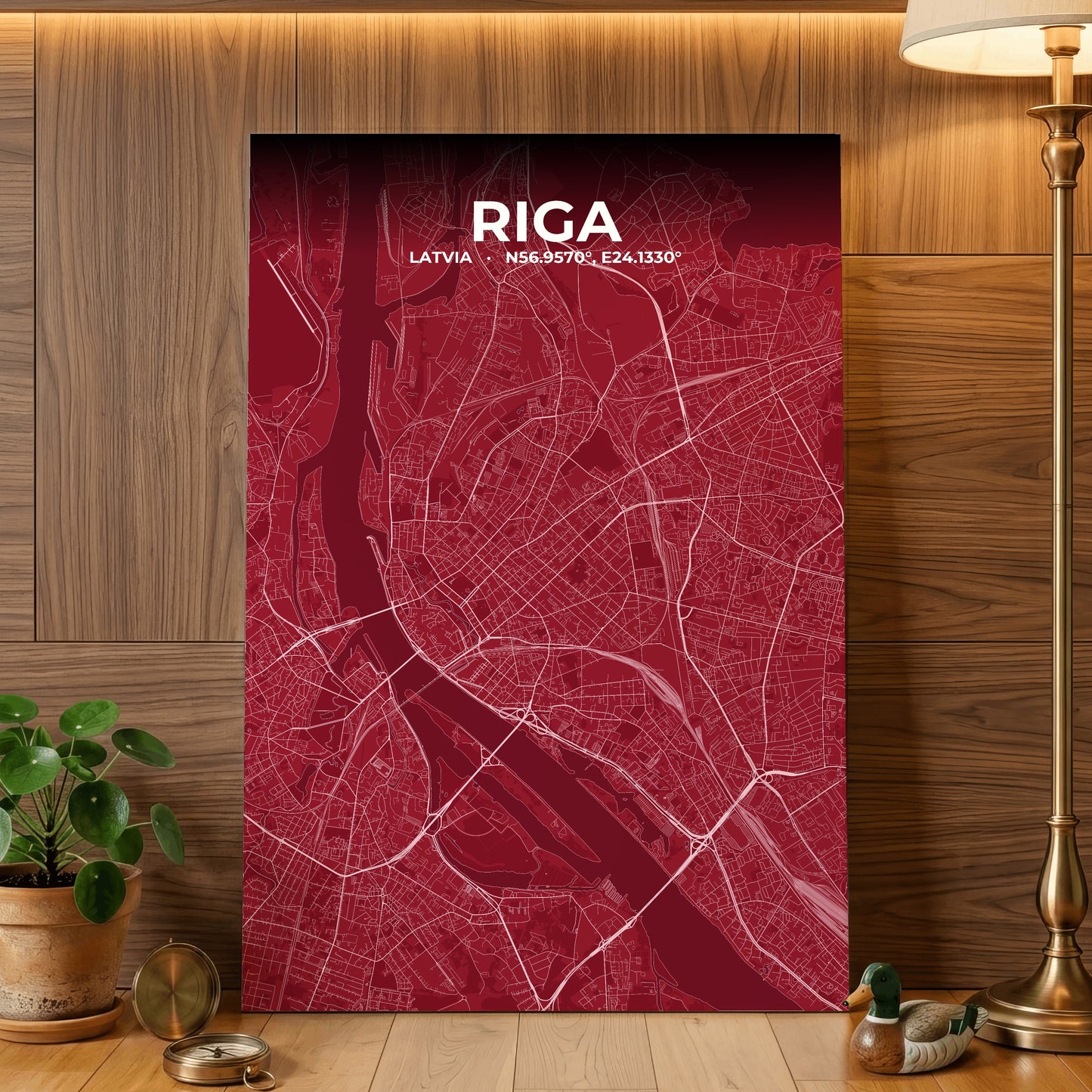 Riga Garnet Map Poster