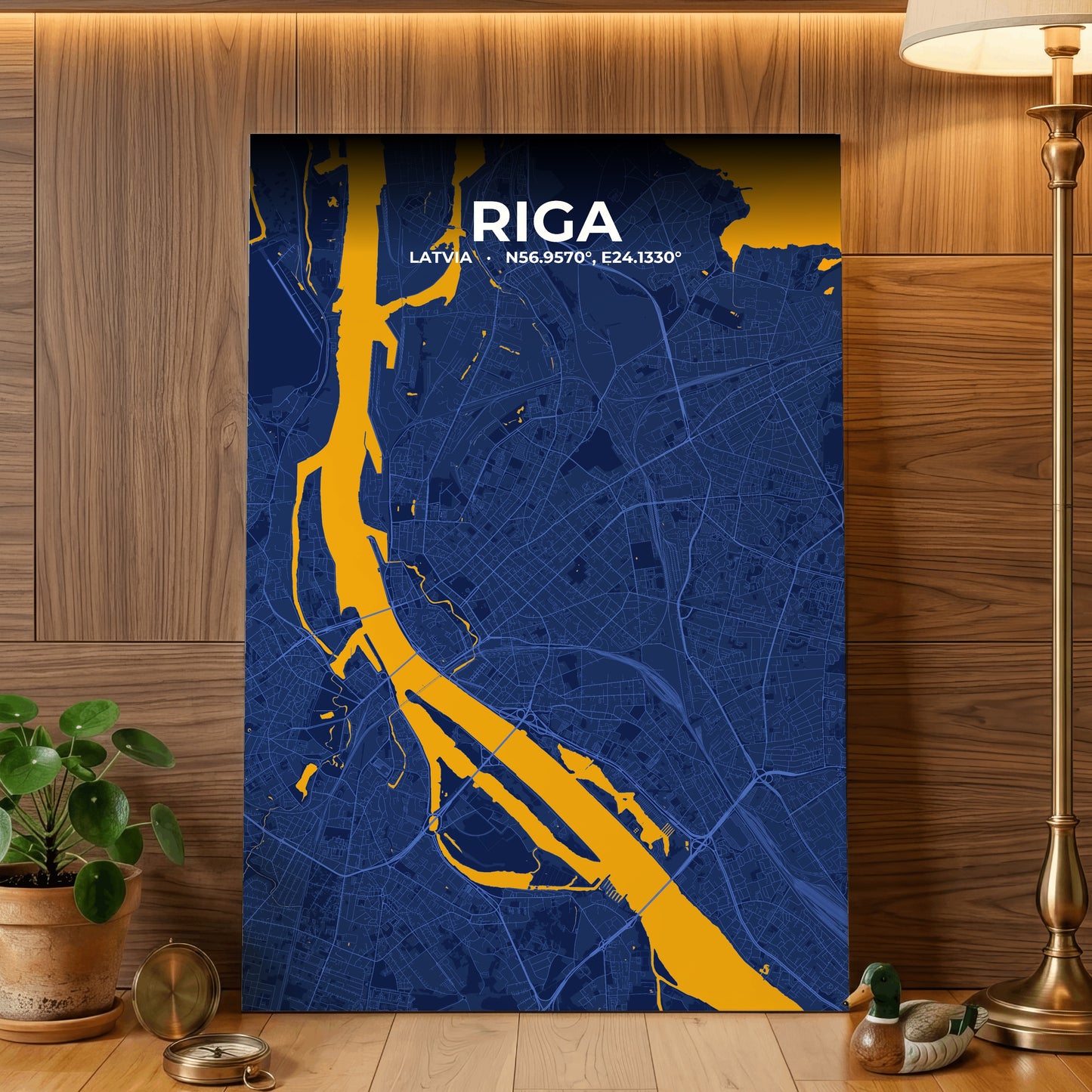 Riga Ink Map Poster