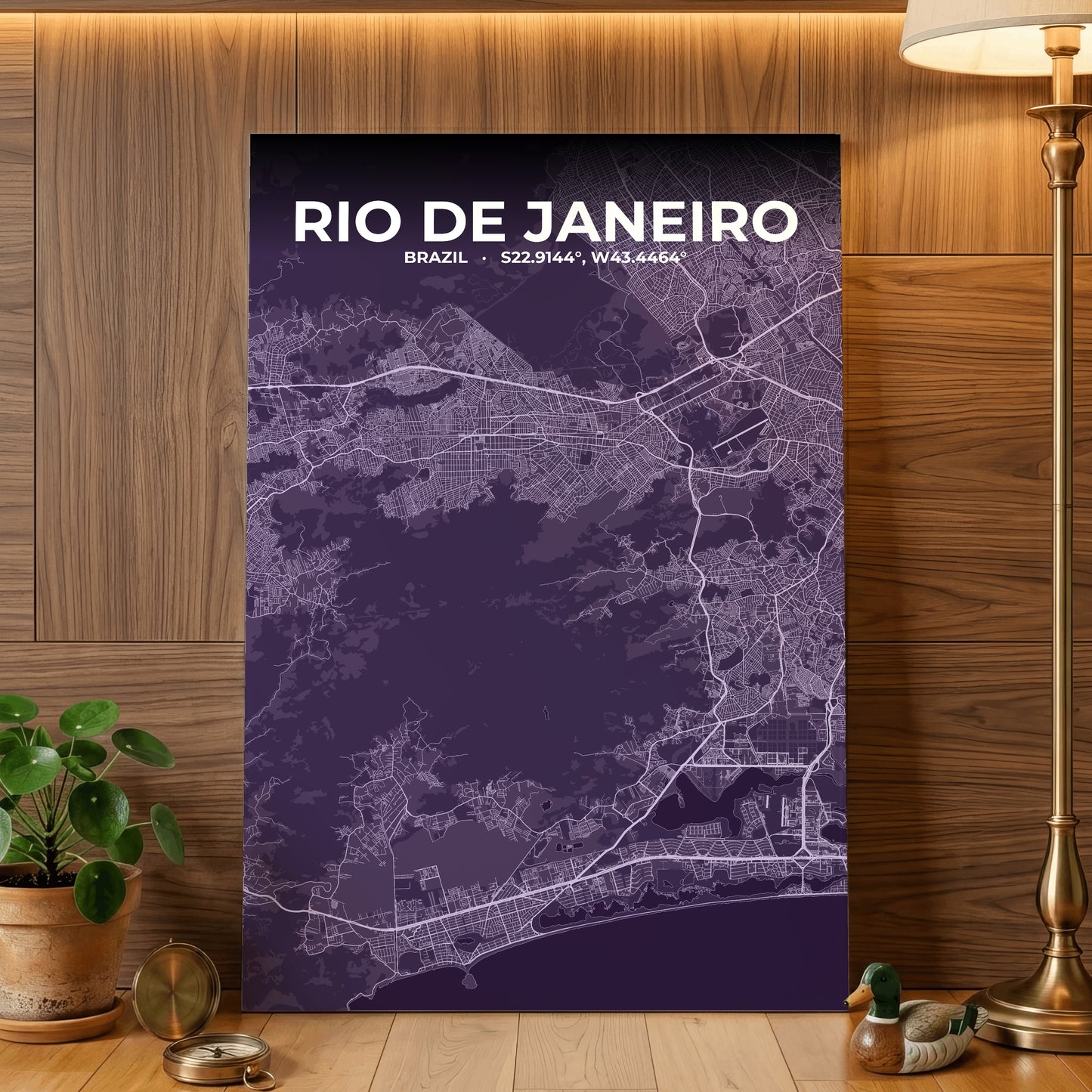 Rio de Janeiro Dusk Map Poster