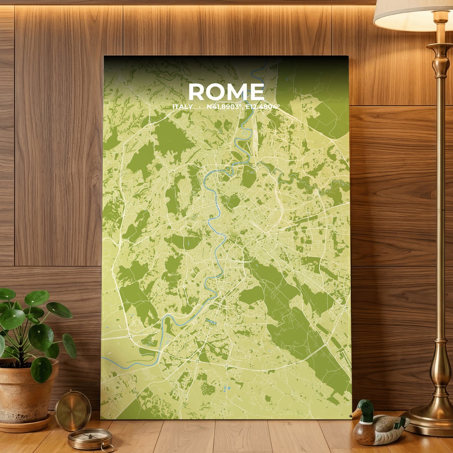 Rome Fern Map Poster