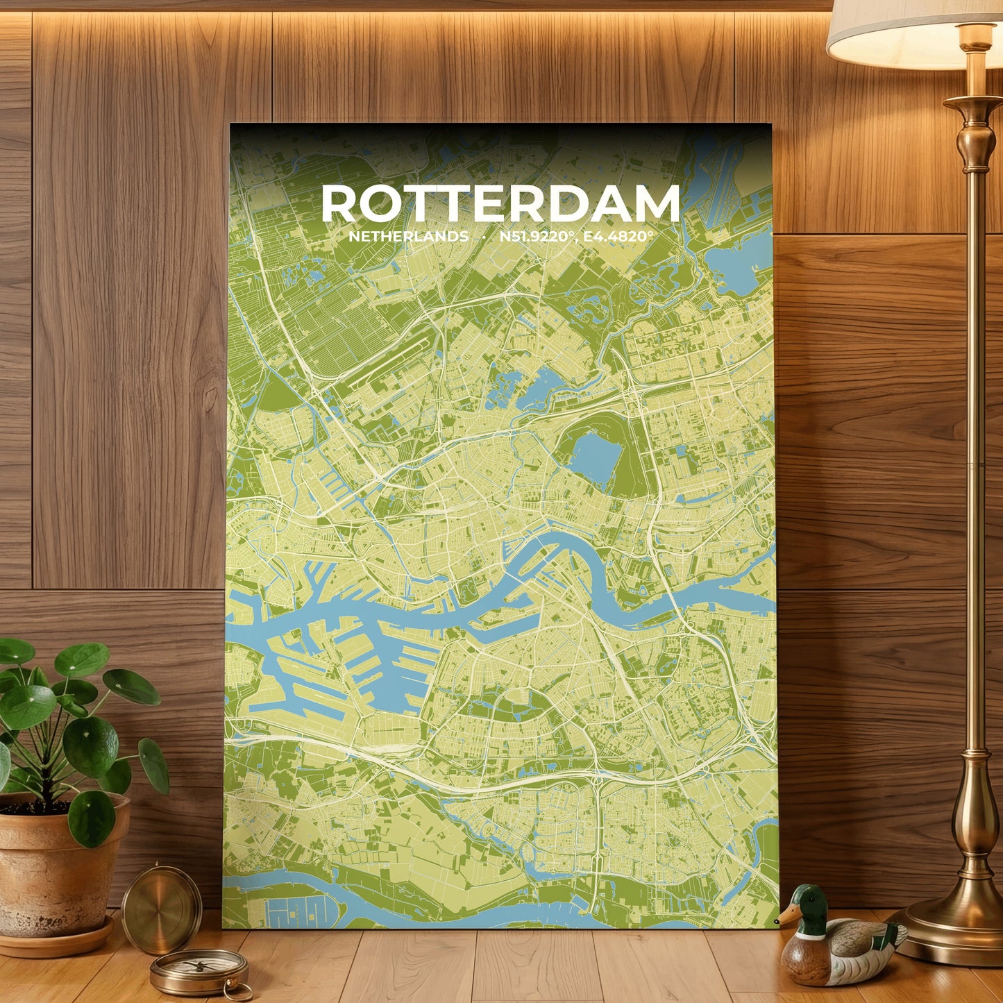 Rotterdam Fern Map Poster