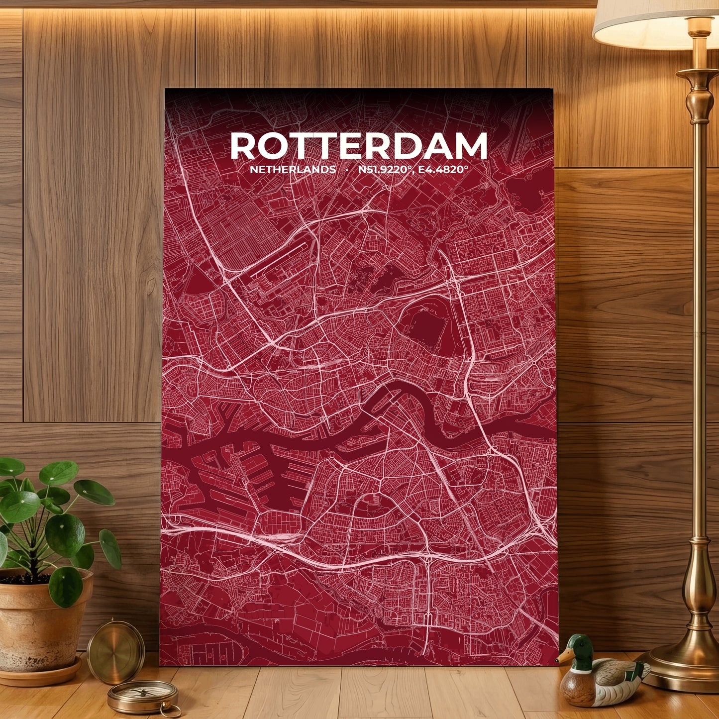 Rotterdam Garnet Map Poster