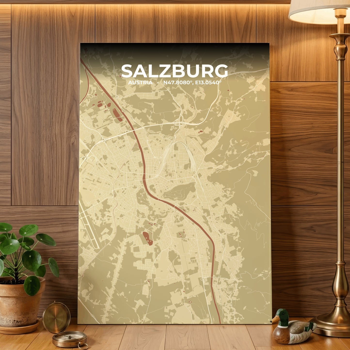 Salzburg Ember Map Poster