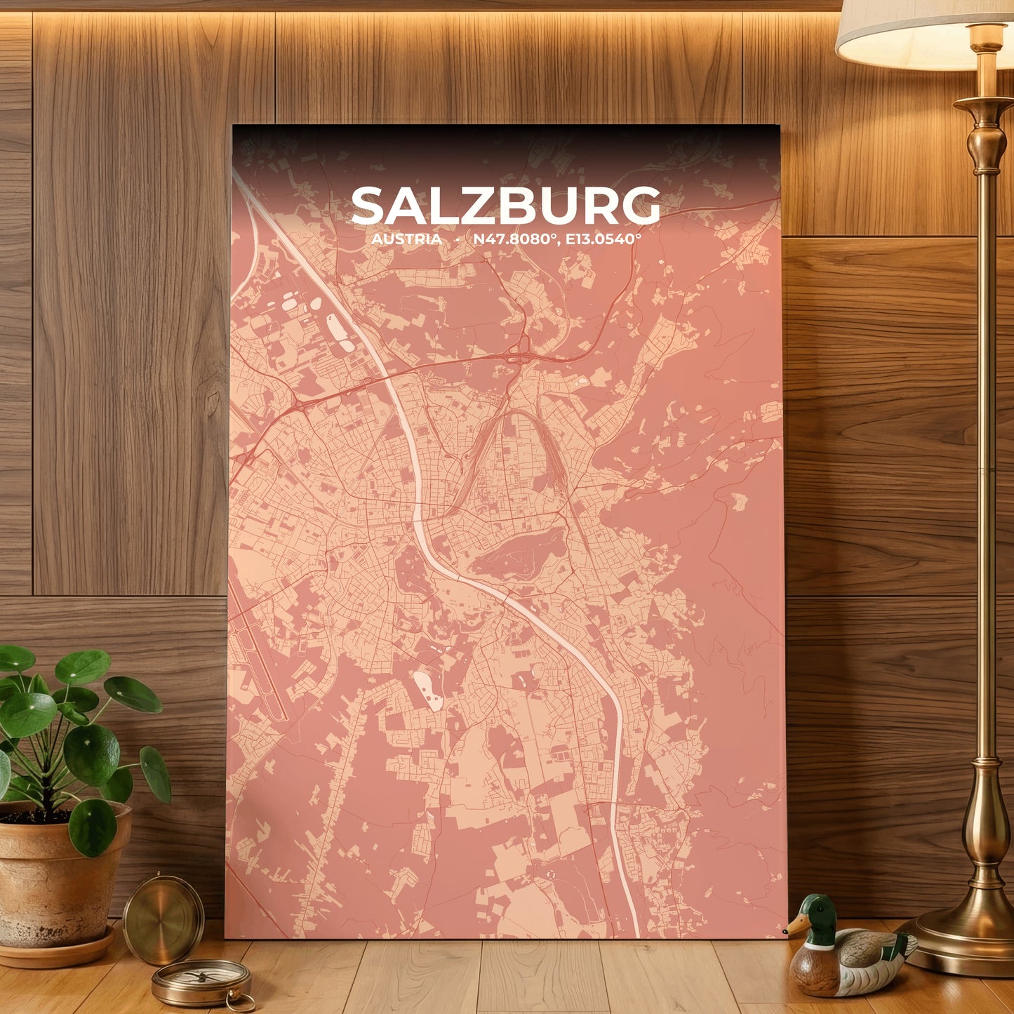 Salzburg Blush Map Poster