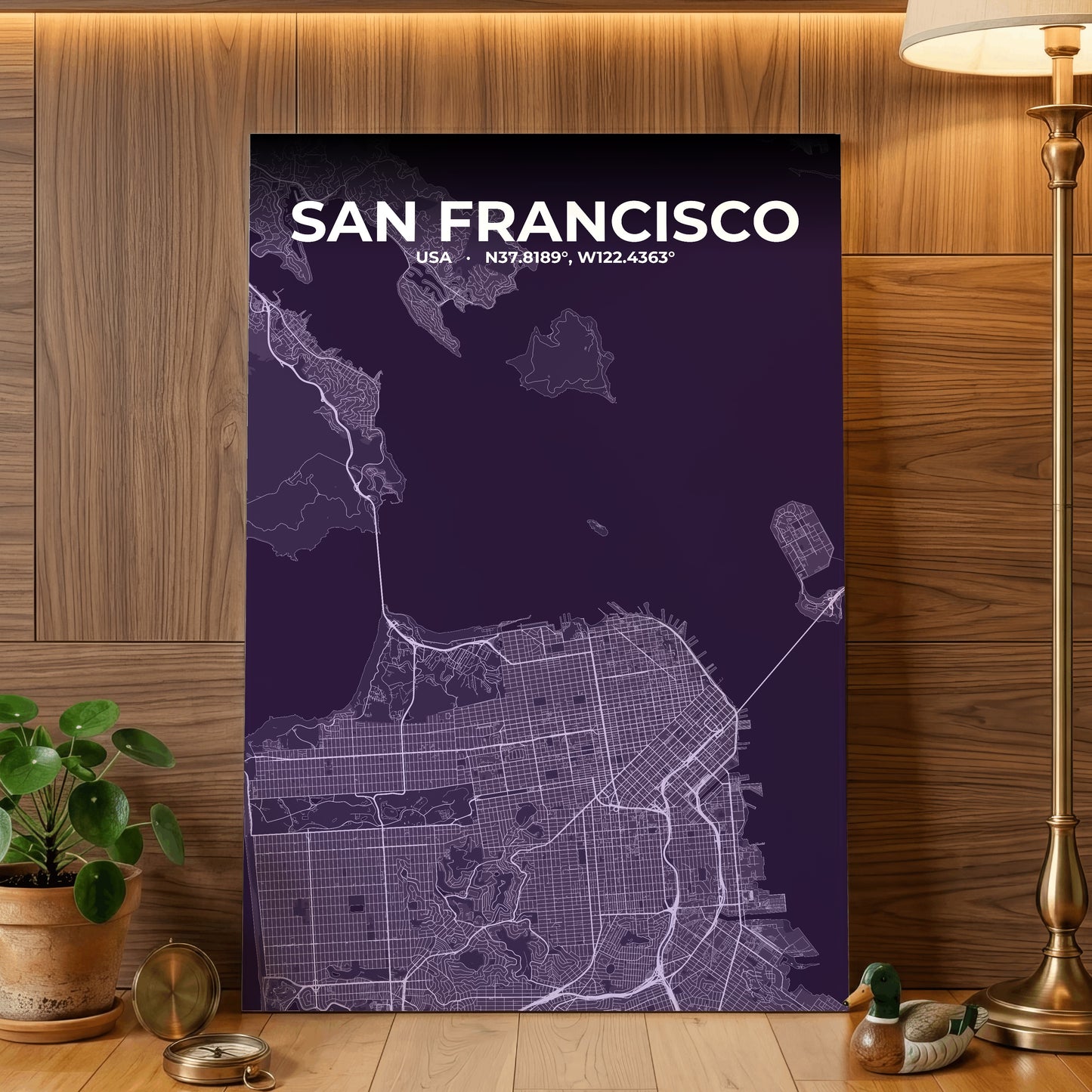 San Francisco Dusk Map Poster