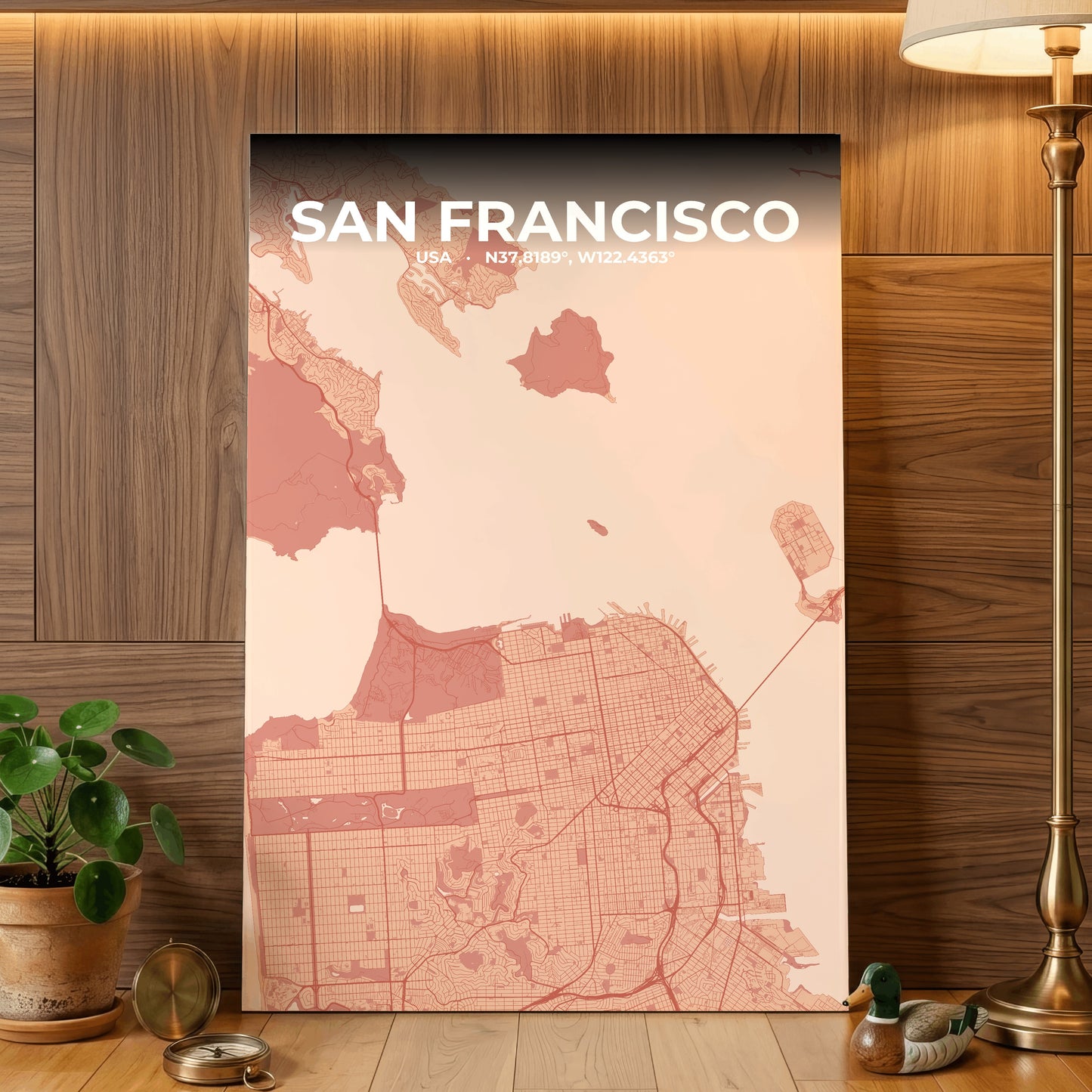 San Francisco Blush Map Poster