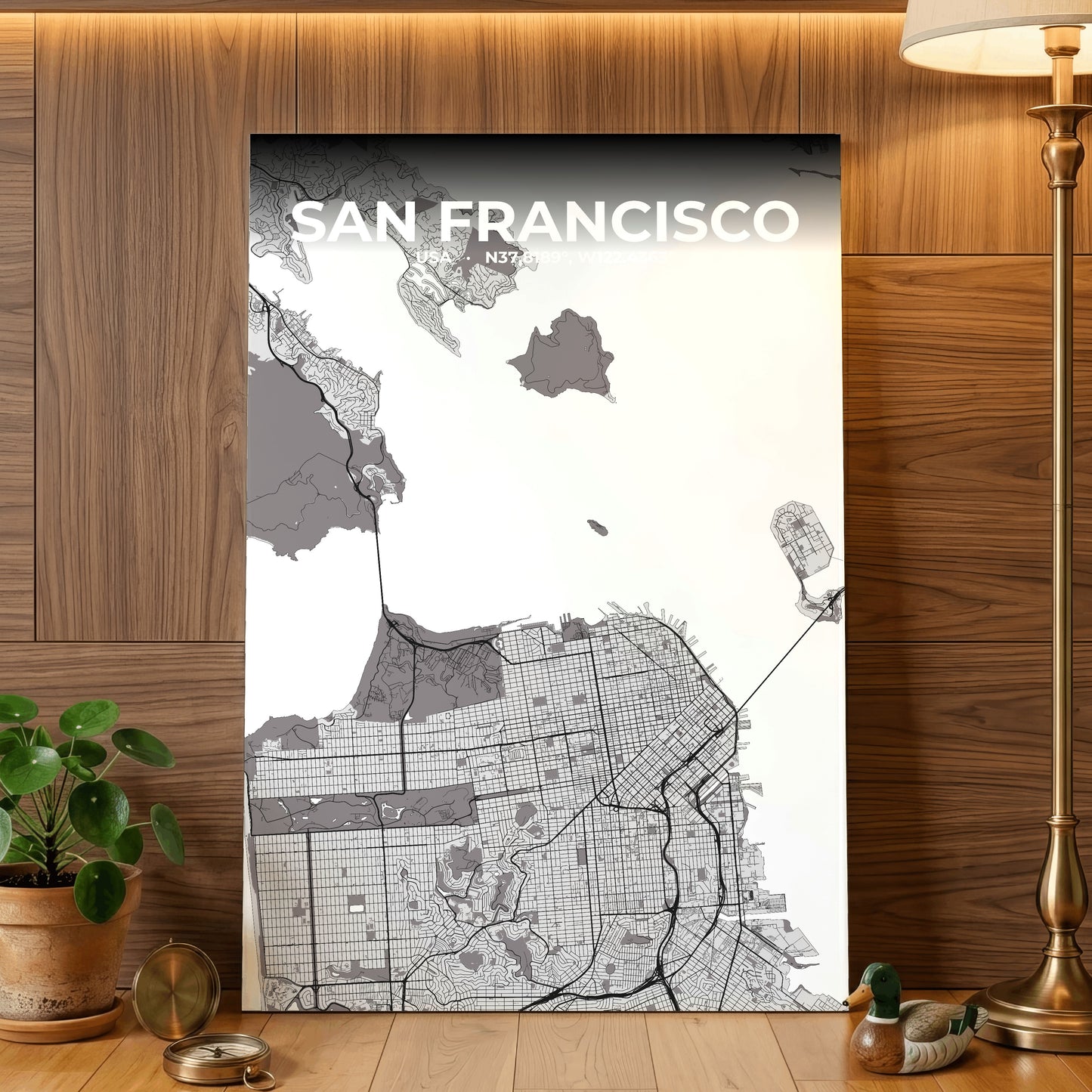San Francisco Ash Map Poster