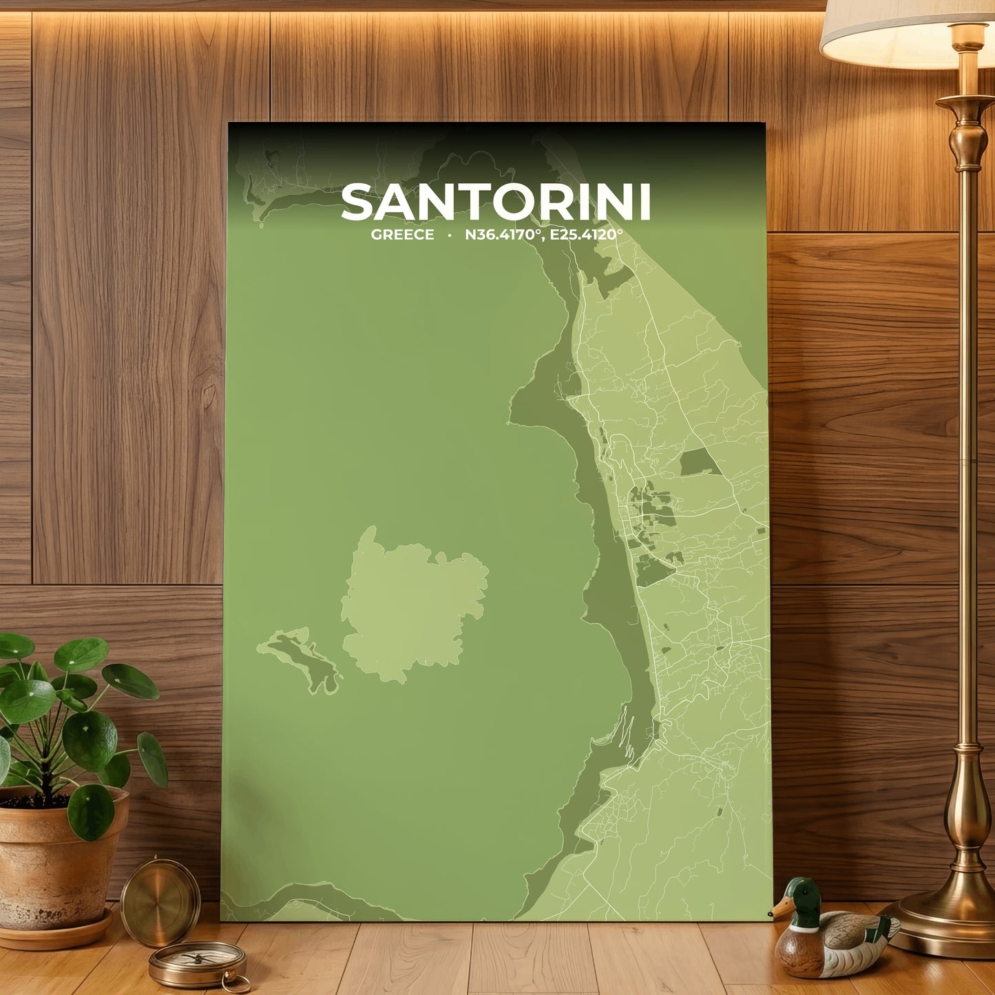 Santorini Grove Map Poster