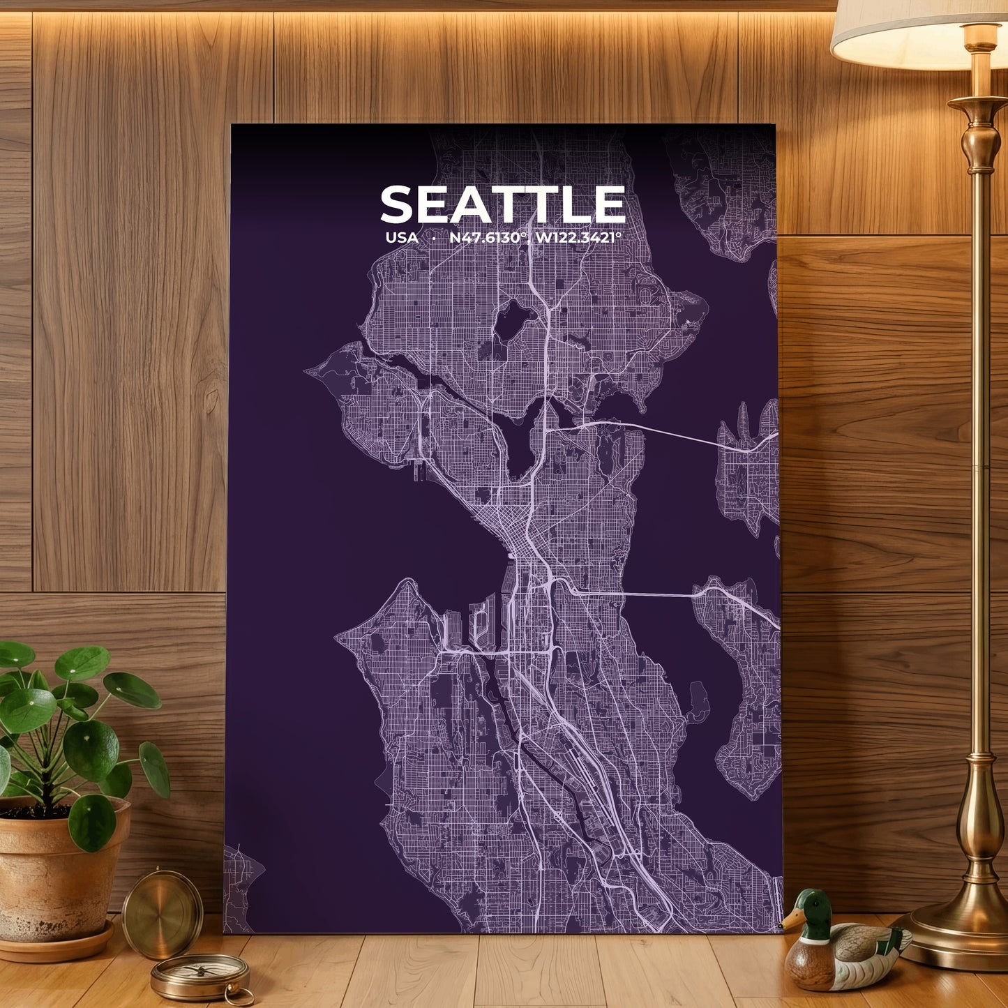Seattle Dusk Map Poster
