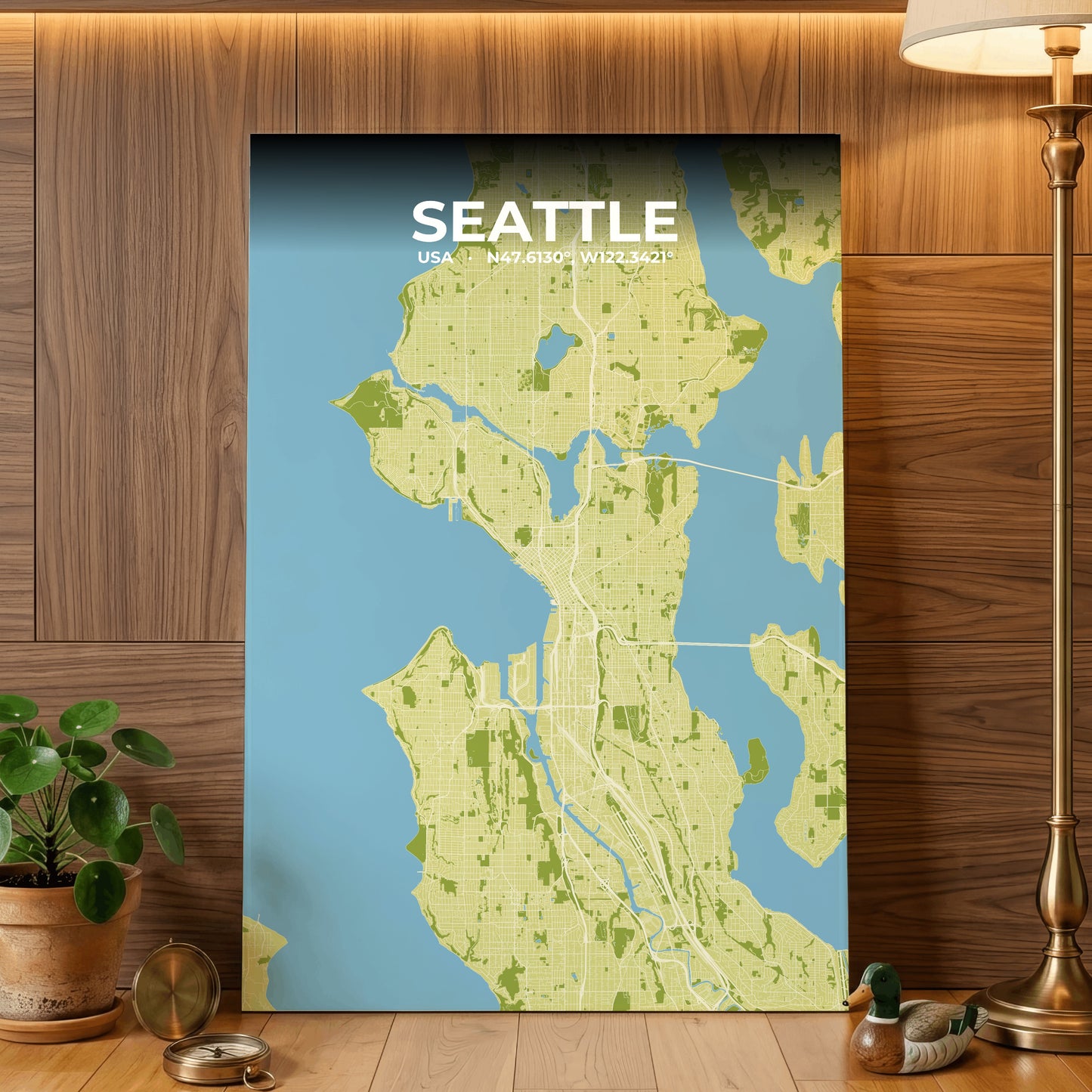 Seattle Fern Map Poster