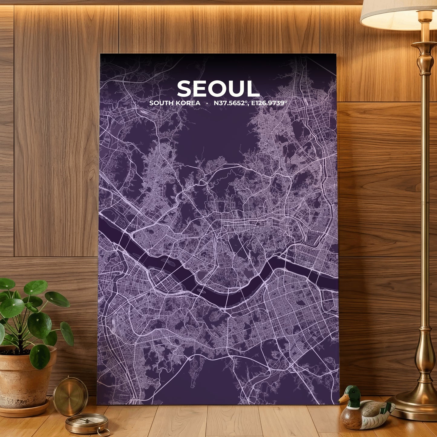 Seoul Dusk Map Poster