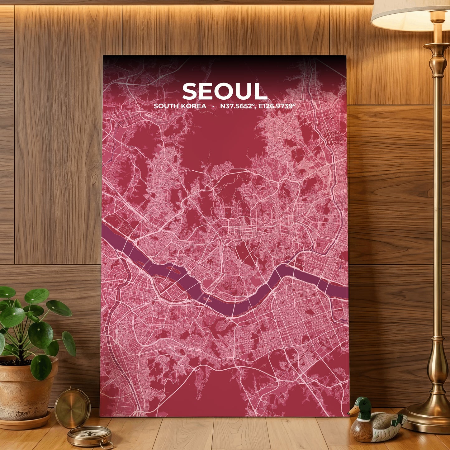 Seoul Scarlet Map Poster