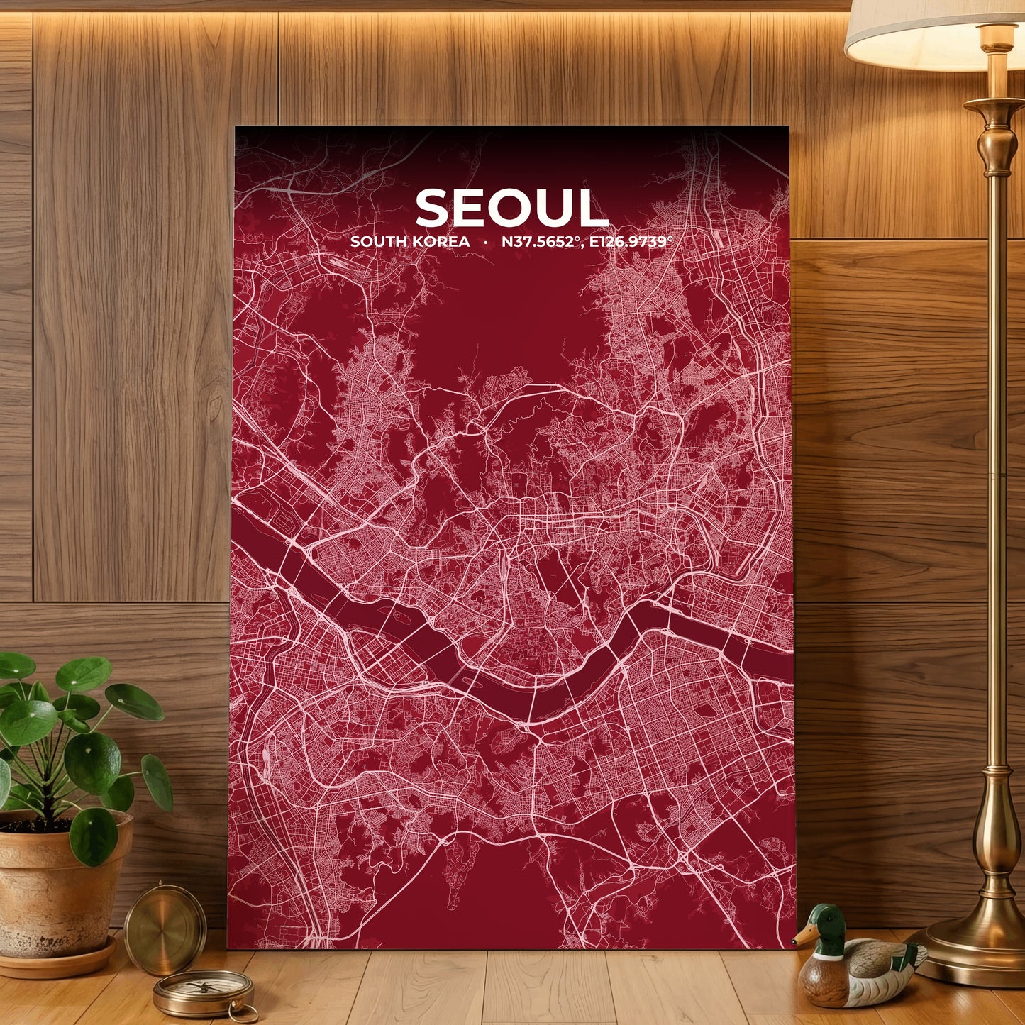 Seoul Garnet Map Poster