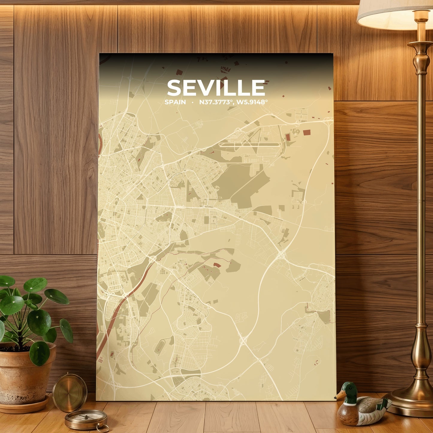 Seville Ember Map Poster
