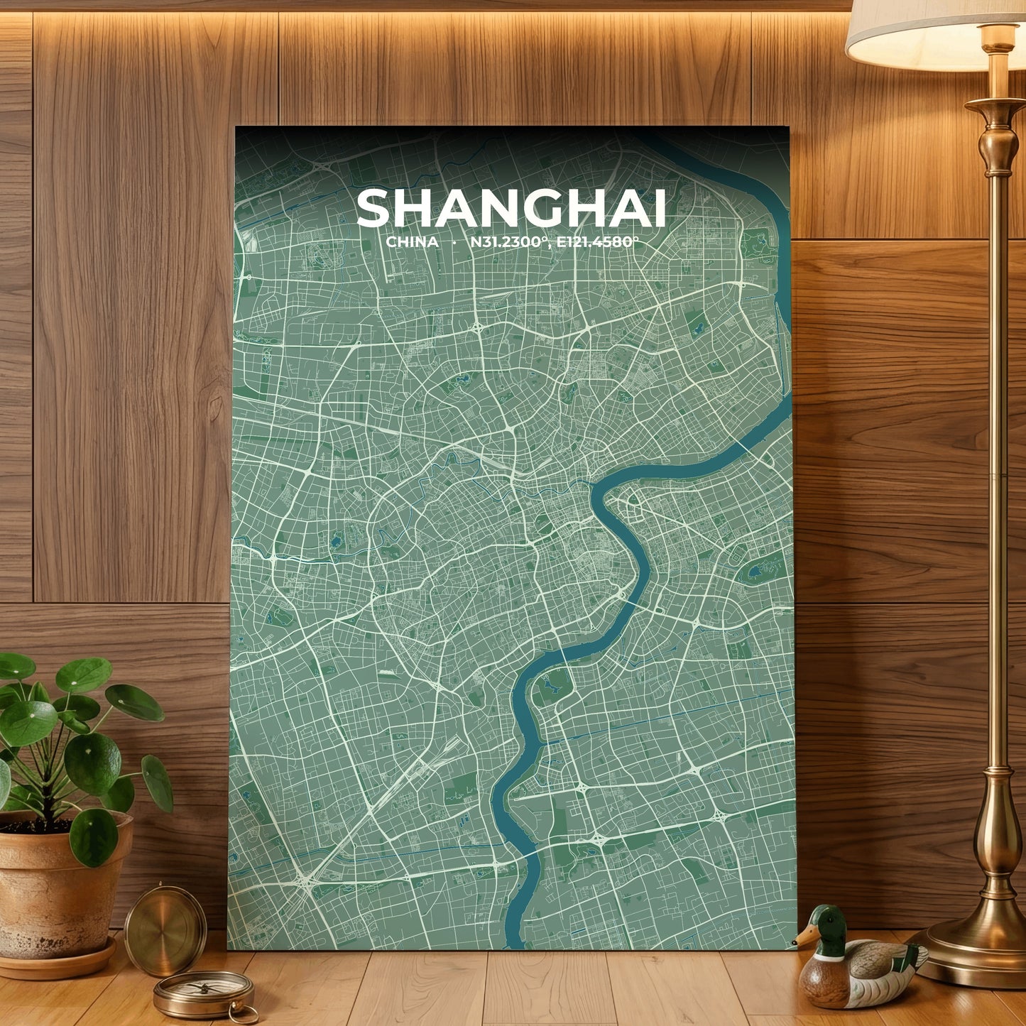 Shanghai Mist Map Poster