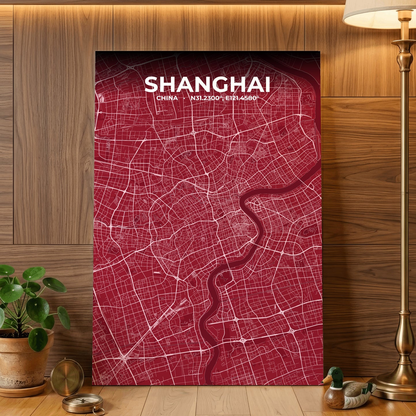 Shanghai Garnet Map Poster