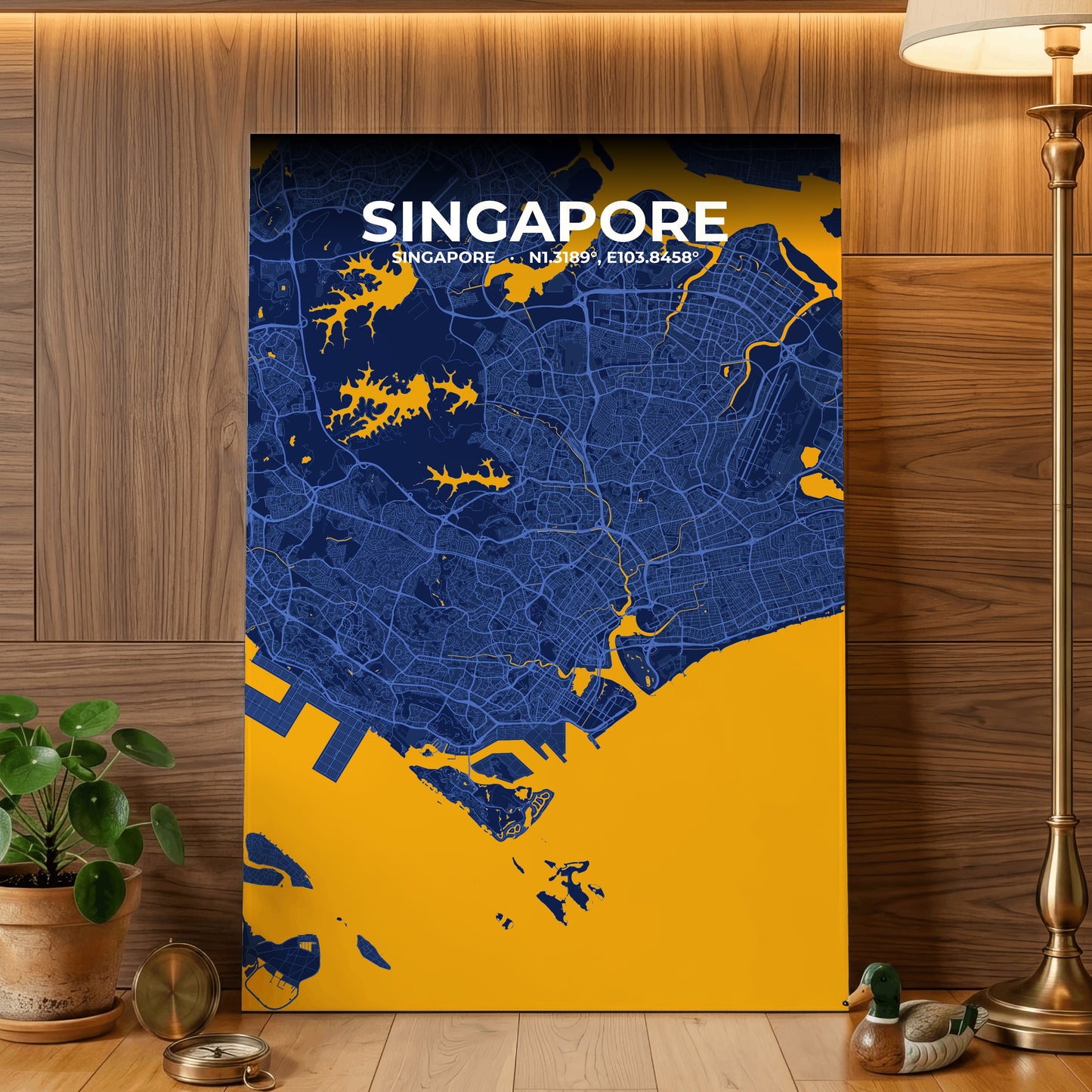 Singapore Ink Map Poster