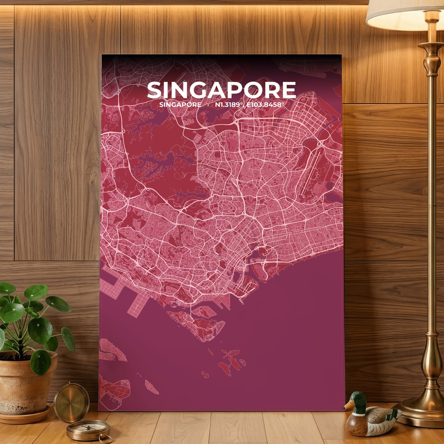 Singapore Scarlet Map Poster