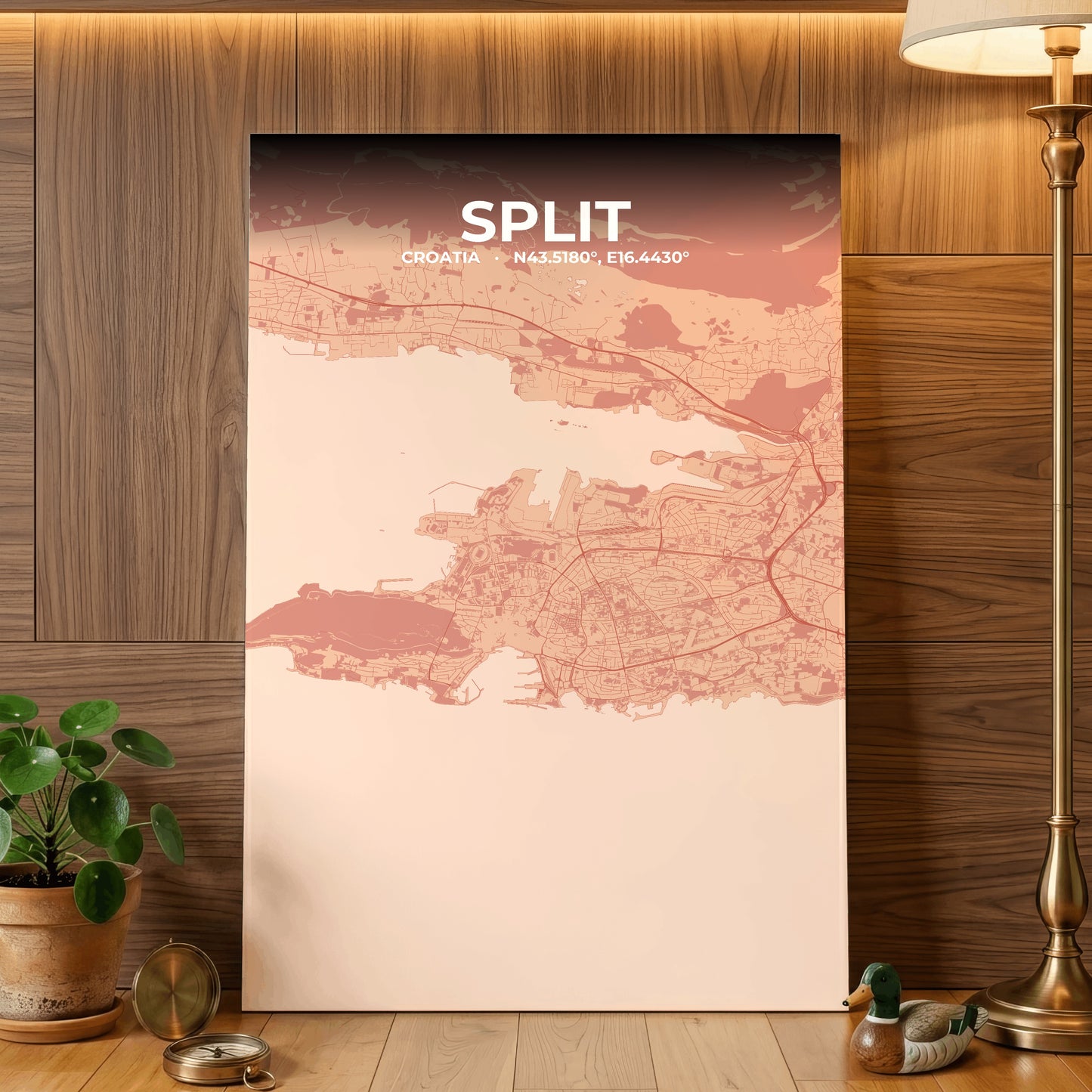 Split Blush Map Poster