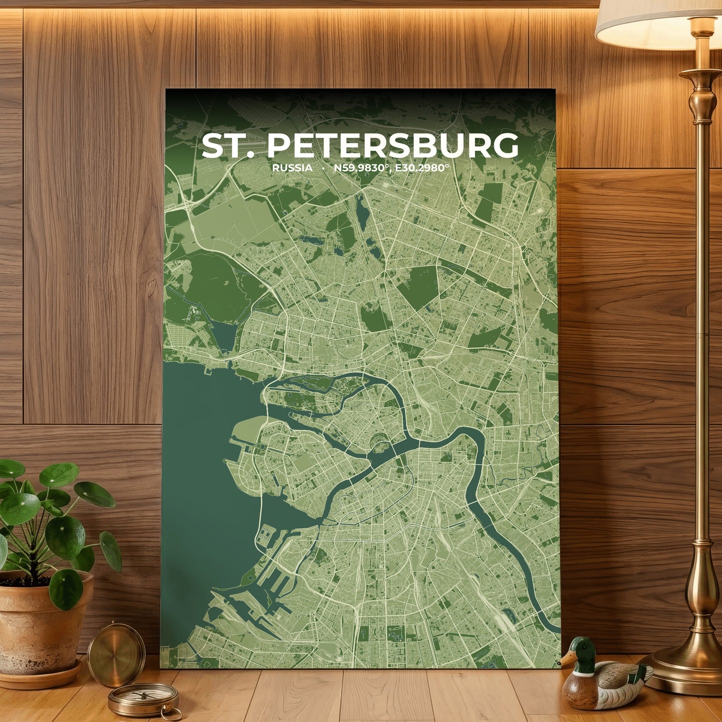 St. Petersburg Clay Map Poster