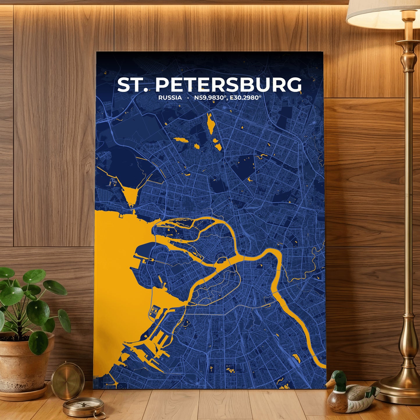St. Petersburg Ink Map Poster